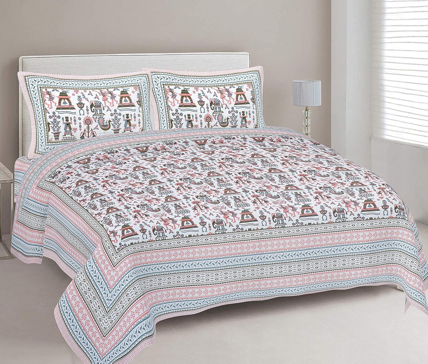 IndianCultura Blue Bedding Sheet, Best Luxury Cool 100