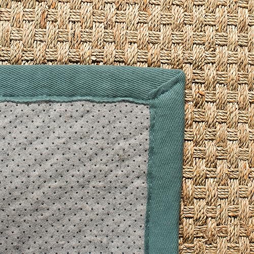 Vista 376 de SAFAVIEH Natural Fiber NF114A - Alfombra de hierba marina, tejido de canasta, con borde, para zonas de alto tráfico, sala de estar, dormitorio, 2