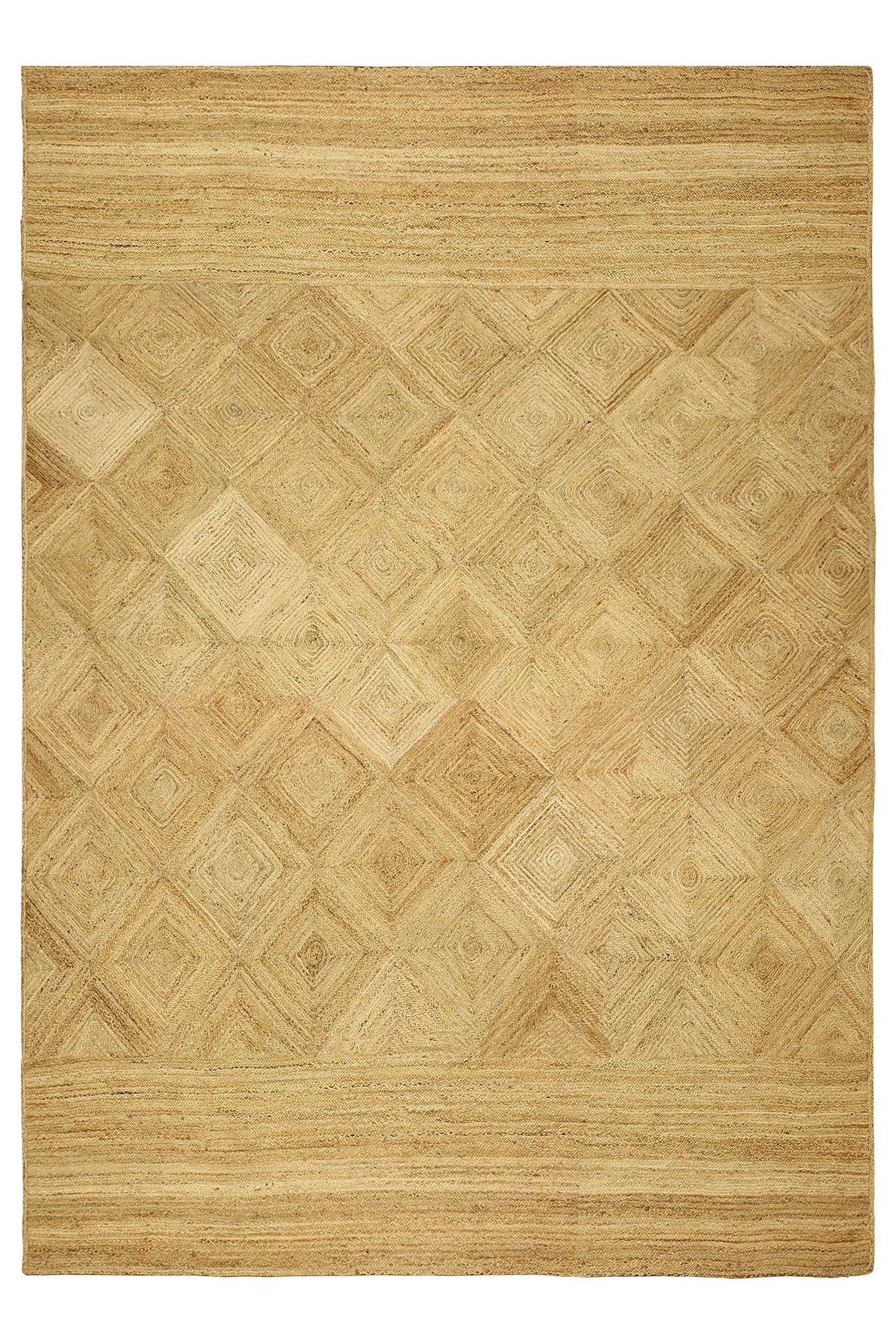 Tapis en jute de qualité supérieure tressé main beige géométrique chic