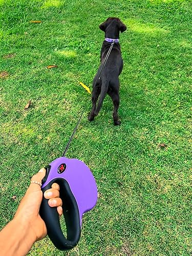 Miniatura 8 de Tuff Pupper Correa retráctil resistente para perro, correa de perro de 16 pies con costuras reflectantes para seguridad nocturna, bloqueo y