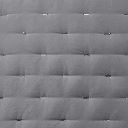 Miniatura 4 de HiEnd Accents - Edredón lyocell de tamaño súper Queen color gris liso estilo clásico tradicional moderno sedoso y lujoso ropa de cama