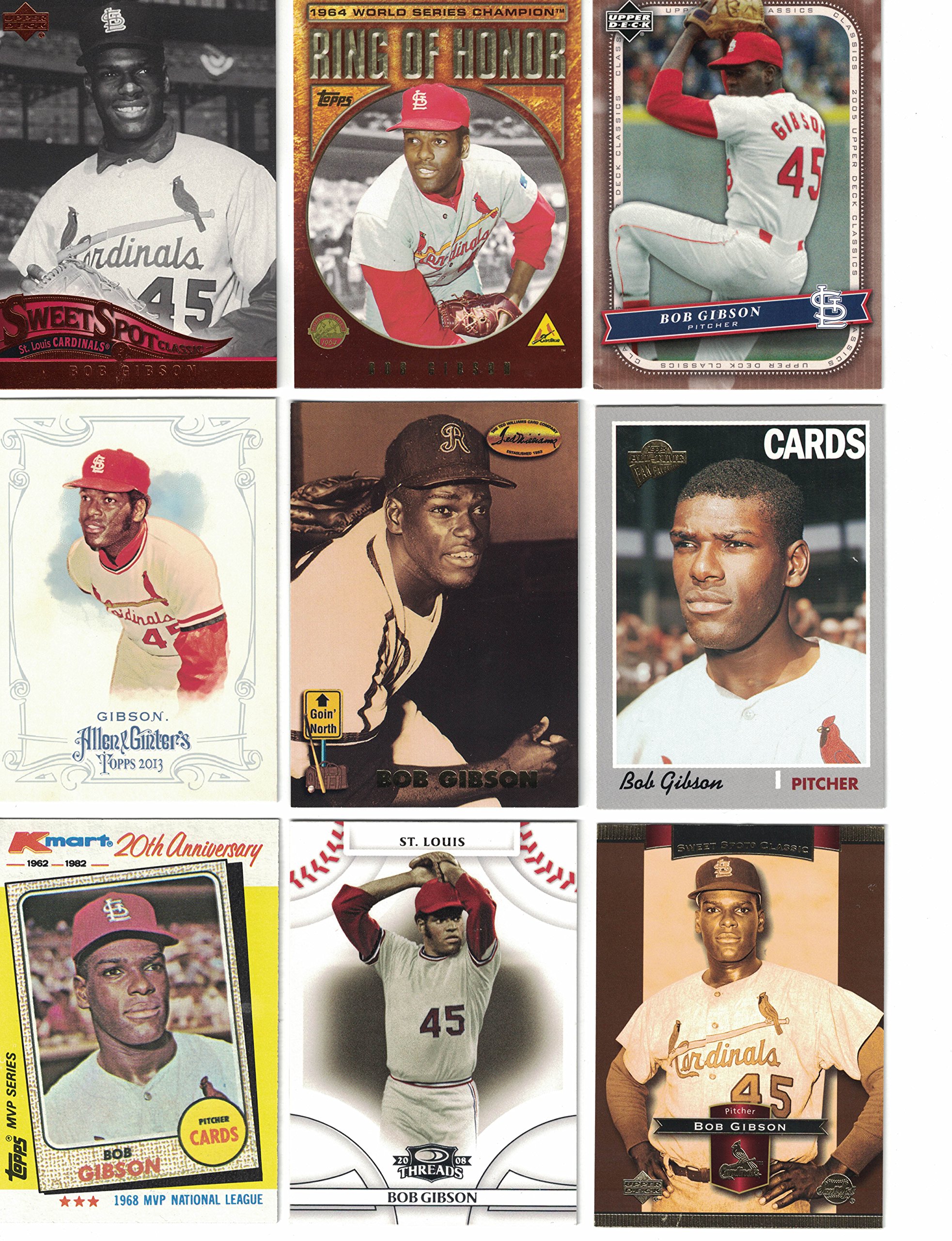 Bob Gibson / 25 Different Baseball Cards Featuring Bob