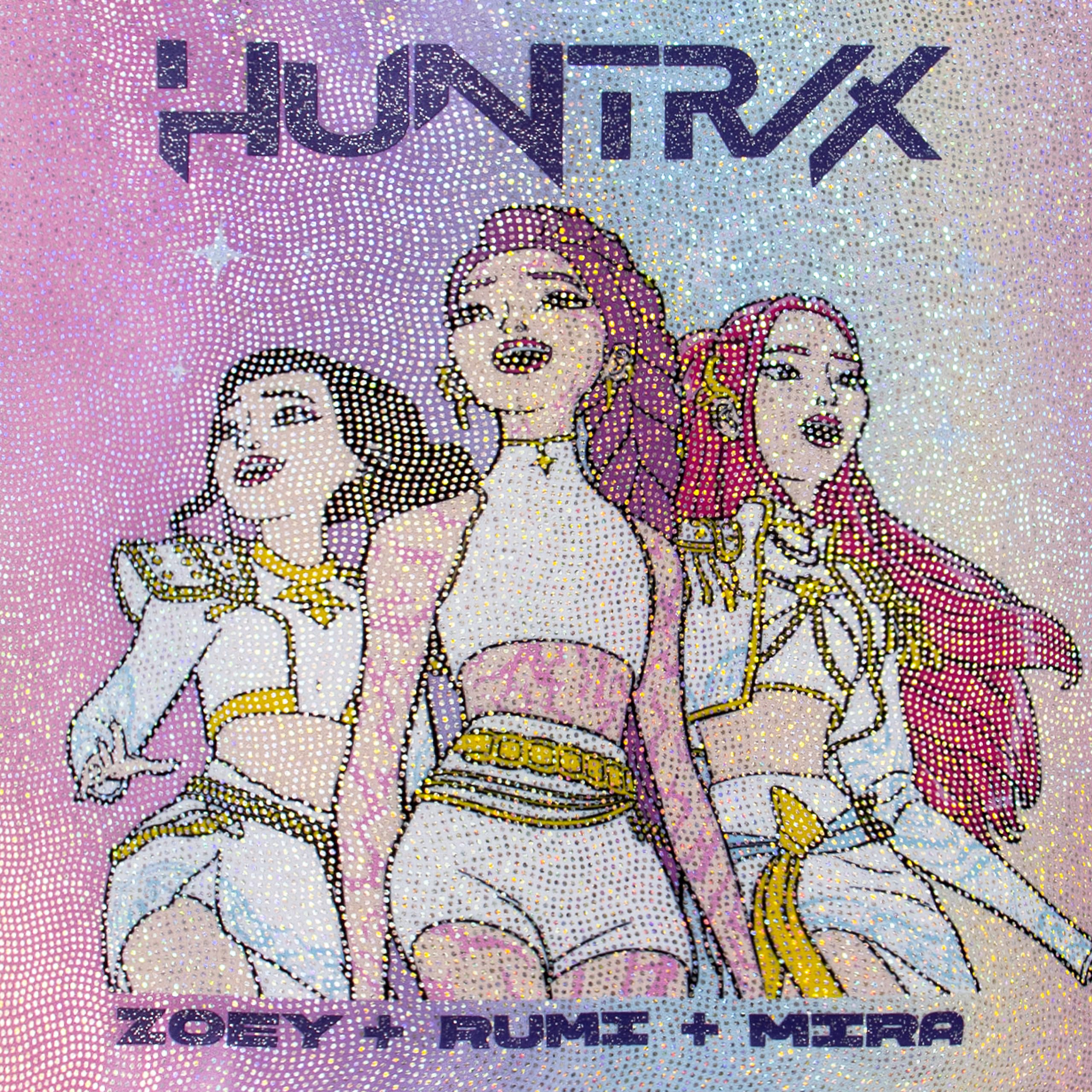 KPop Demon Hunters Huntrix Costume Piscina Bambina, Costume Nuoto Bambina Intero Olografico con Zoey, Rumi E Mira