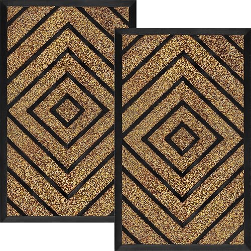 ubdyo Paquete de 2 tapetes extra duraderos para puerta delantera, entrada exterior, tapete de bienvenida para exteriores, tapete de bienvenida al