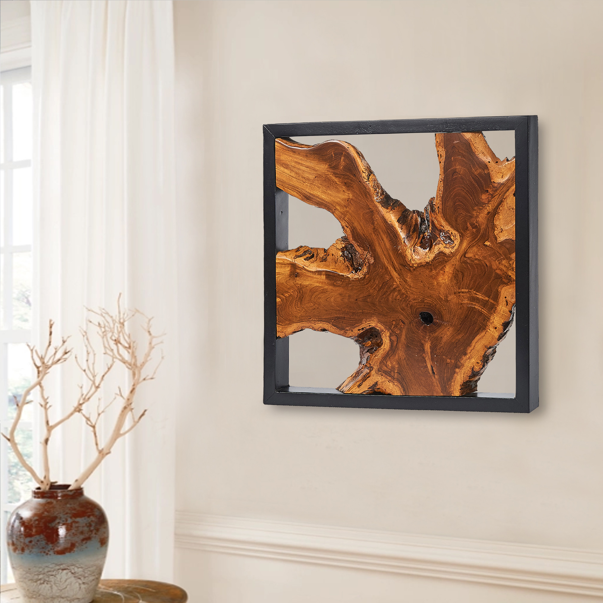 Amazon.com: Warmaxx Teak Wood Framed Wall Décor 17