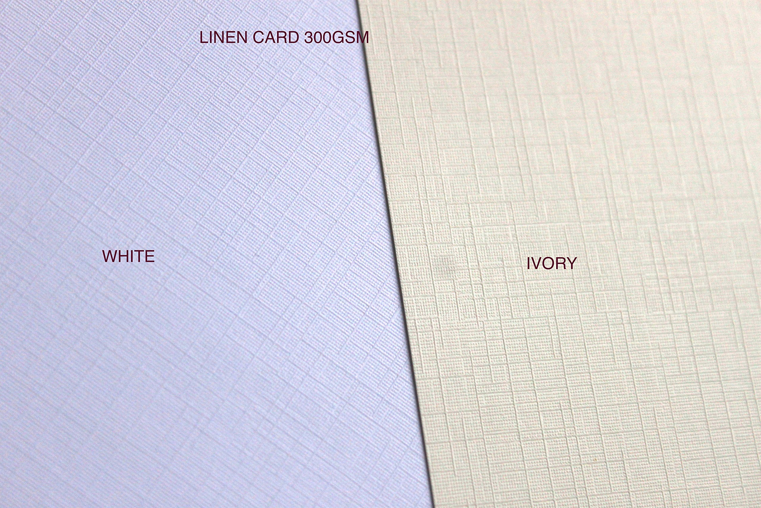 Diy Wedding & Crafts White Linen 300Gsm 40 A6 Sheets Of Card 250-260Gsm Excellent For Cards, Scrapbook,Wedding Stationery (White Linen 300Gsm)
