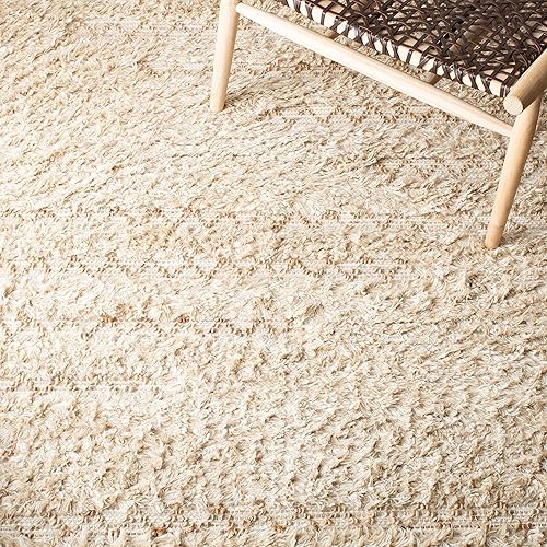 Miniatura 8 de SAFAVIEH Natura Collection - Alfombra de área de 6 x 9 pies, beige y natural, lana hecha a mano, ideal para zonas de alto tráfico en sala de estar,