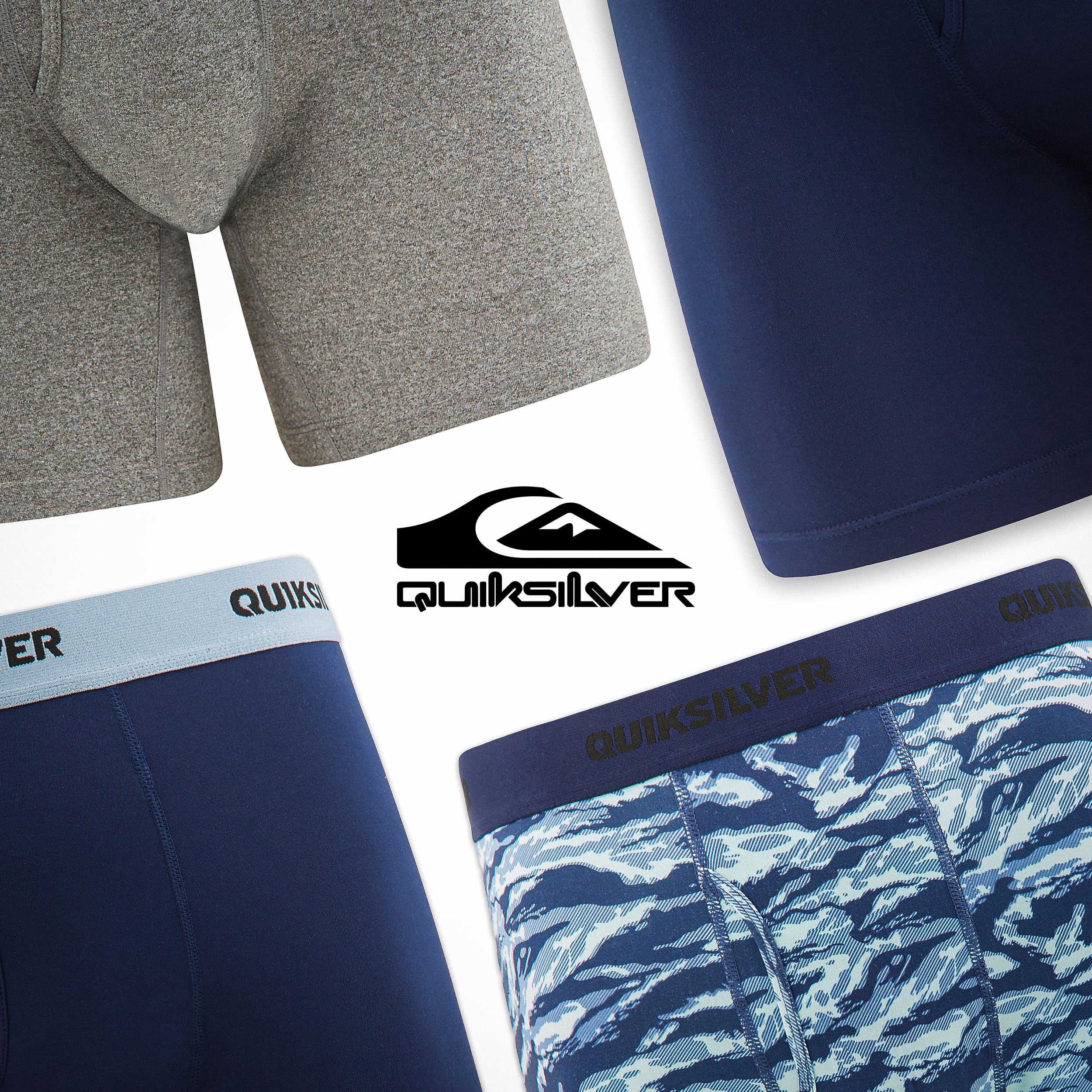 Quiksilver Paquete de 4 calzoncillos tipo bóxer para hombre
