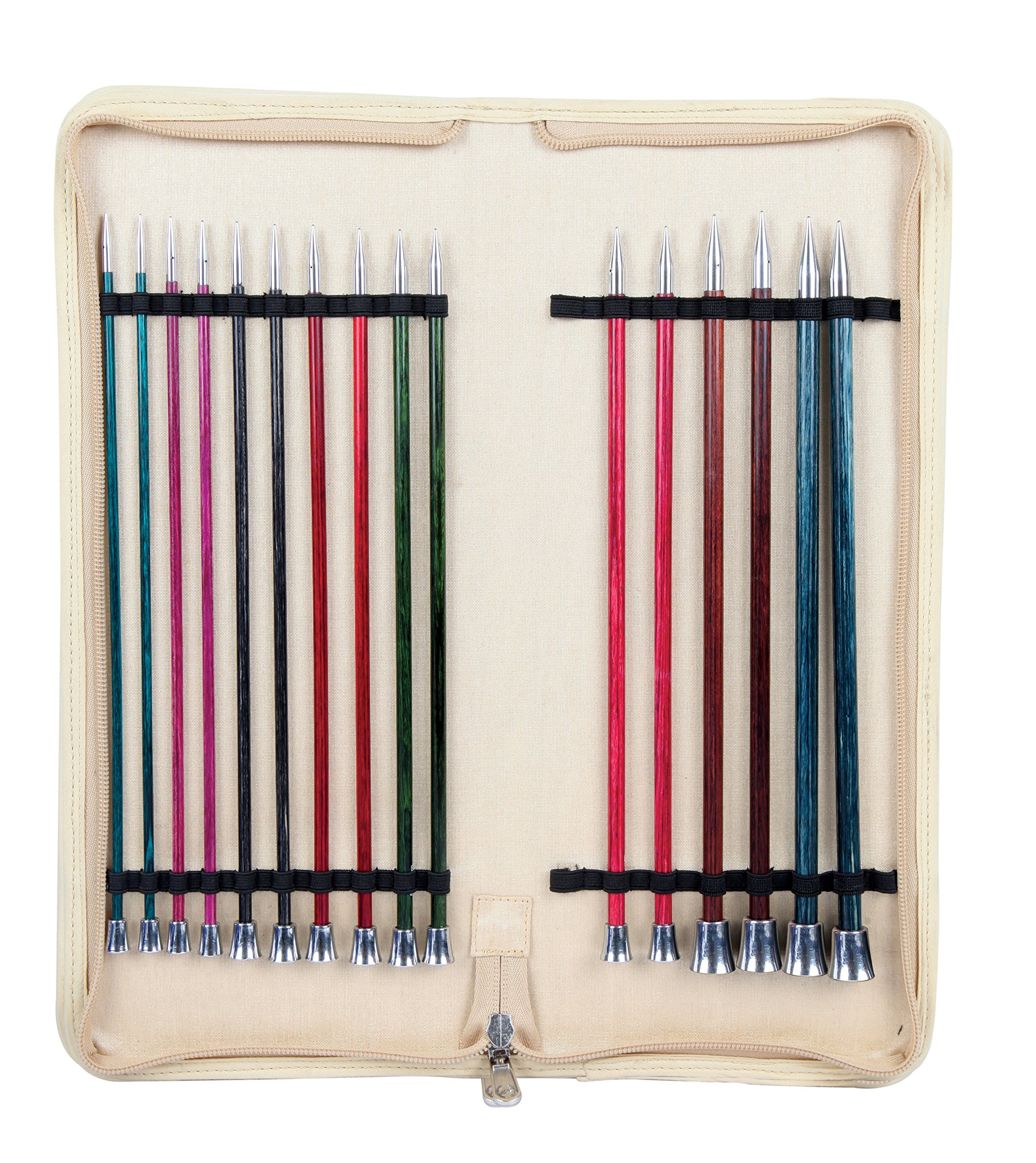 KnitPro Stricknadeln Royale Single Ended, Birchwood/Messing, Mehrfarbig, 25 cm, 30 x 5 x 14 cm, KP29321