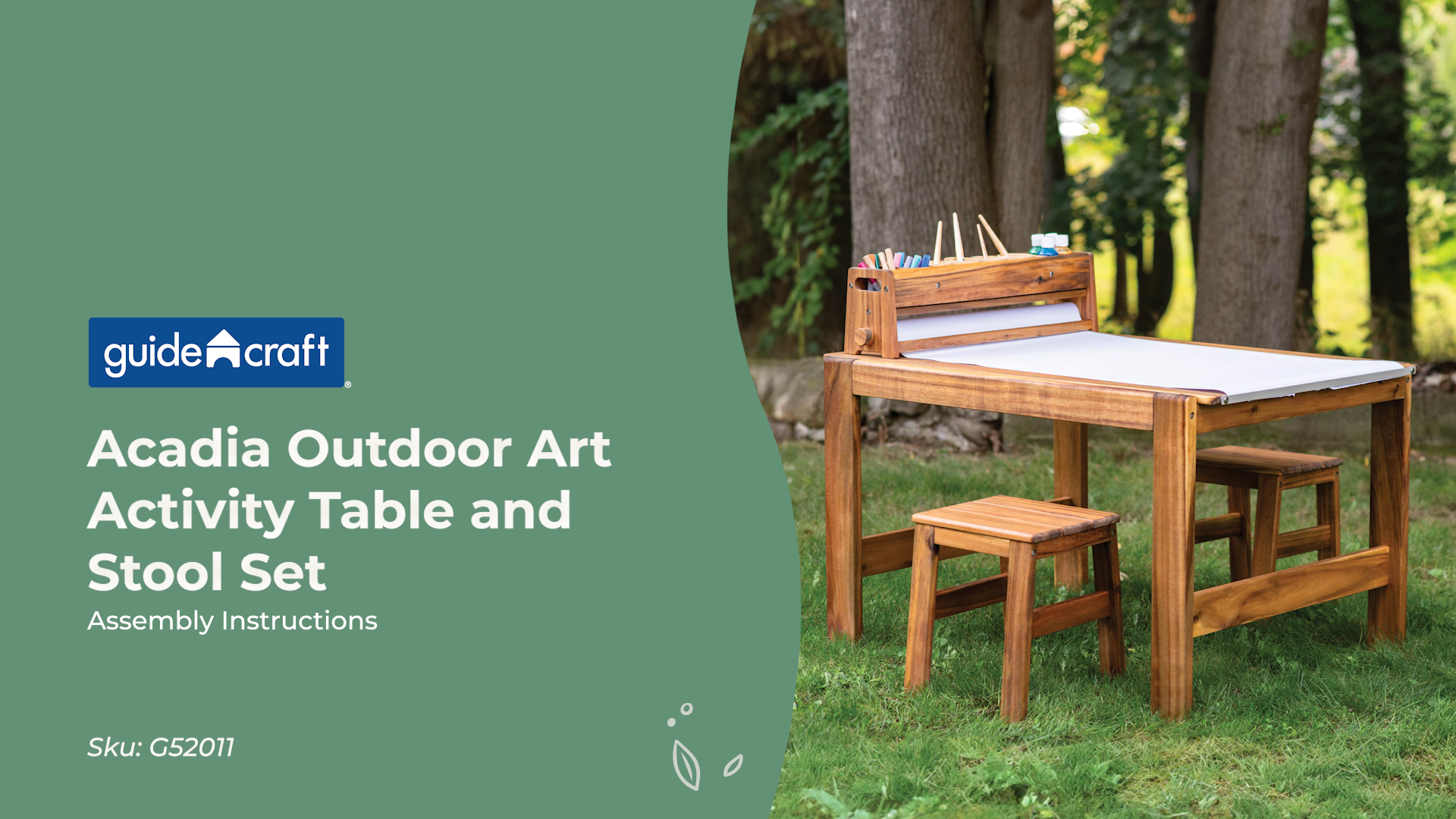 Amazon.com: Guidecraft Acadia Outdoor Art Table and Stool Set