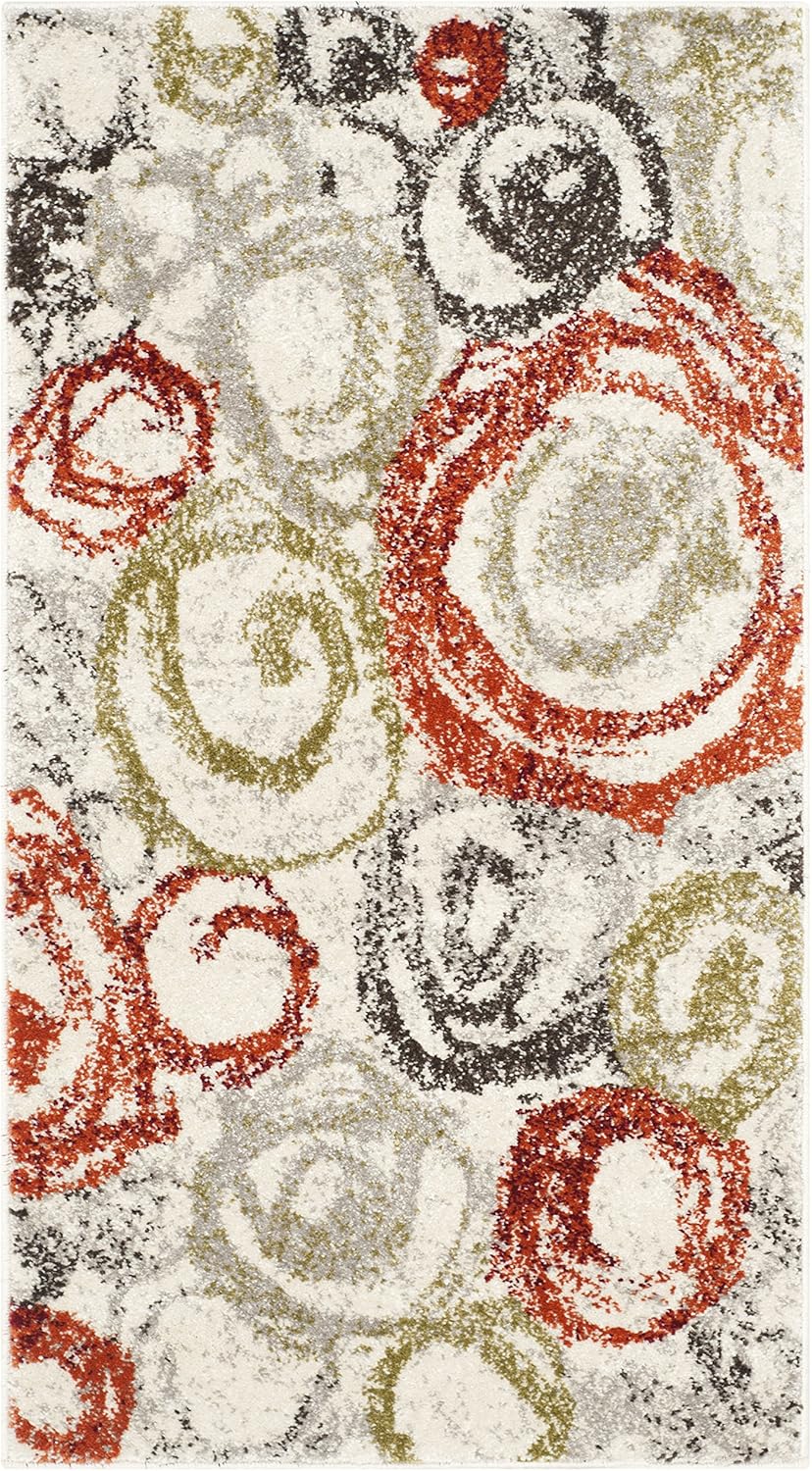SAFAVIEH Porcello Collection Accent Rug - 2' x 3'7", Dark Grey & Ivory, Modern Abstract Design, Non-Shedding & Easy Care, Ideal for High Traffic Areas in Entryway, Living Room, Bedroom (PRL4822D)