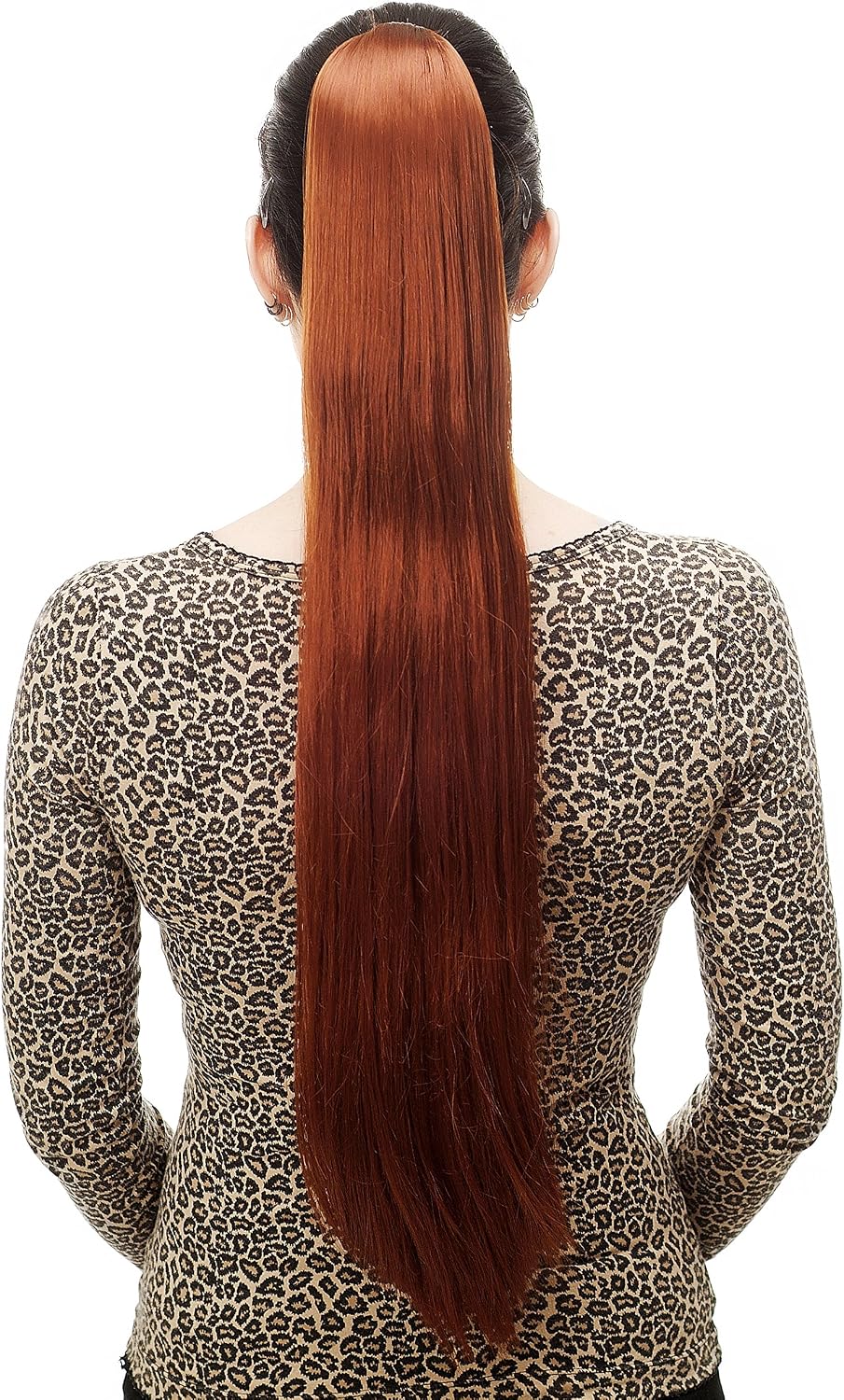 WIG ME UP - Hairpiece PONYTAIL with Claw Clamp/Clip extremely long straight & smooth red T113-130 70 cm, red (130), Length: approx. 70