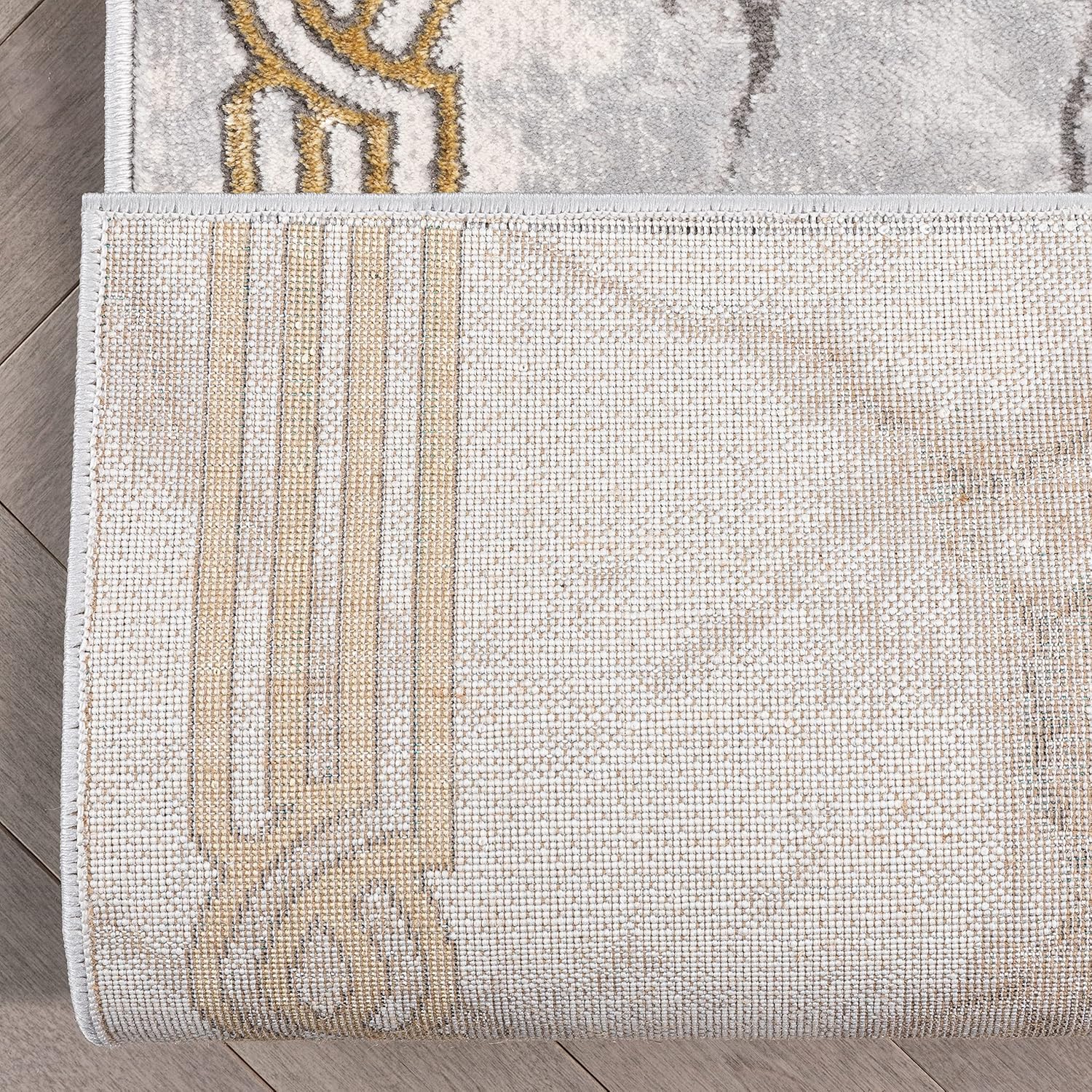 Well Woven Custom Size Hallway Stair Runner - Choose Your Length - Fairmont Collection Lezlee Ivory Gold Abstract Marble Border 26 Inches Wide x 31 Feet Long Runner (26" x 31' Runner)