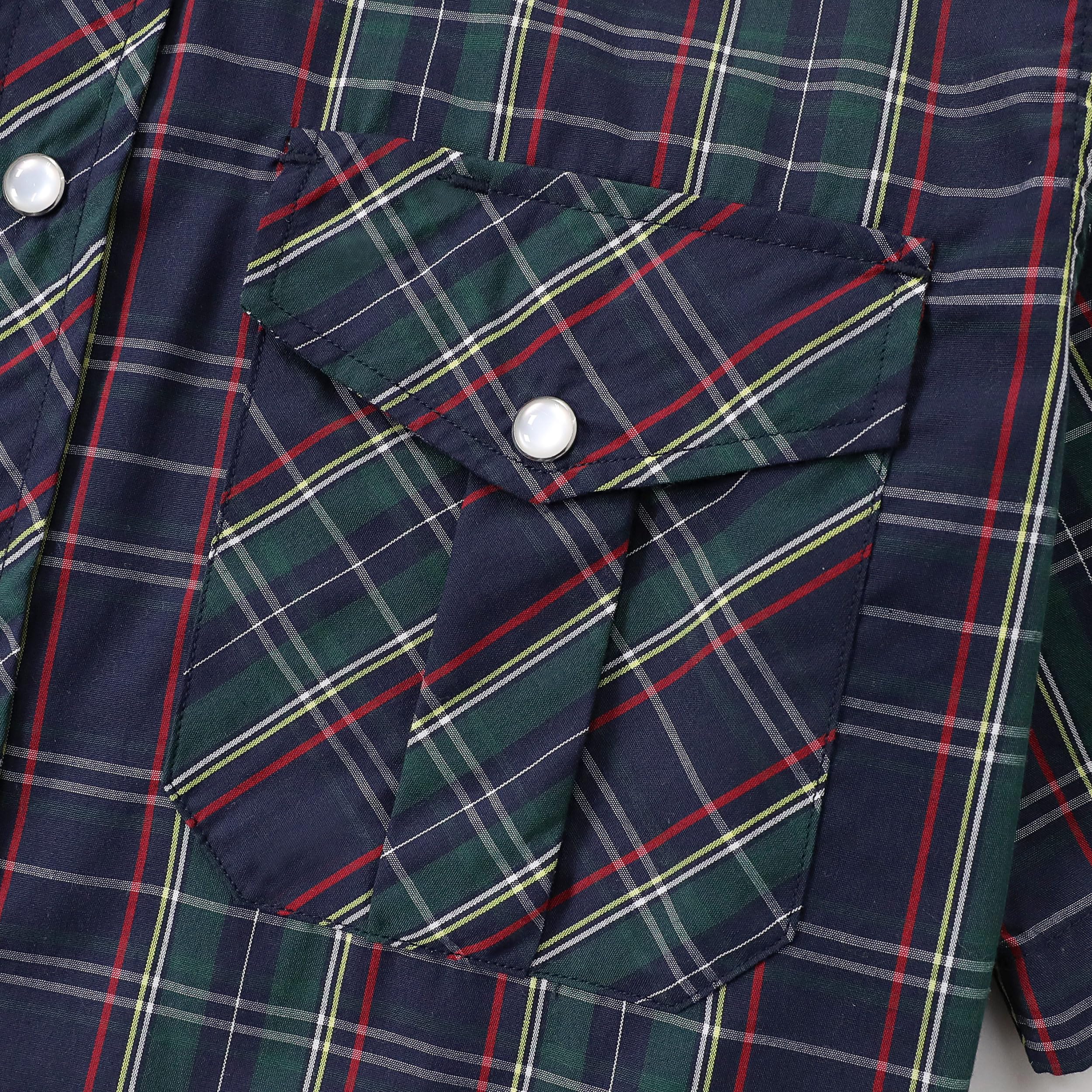 Dubinik® Camicia Uomo Maniche Corte Quadri Camicia Uomo Estiva Western Bottoni Automatici Cowboy Casual Comoda Camicia Uomo