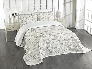Ambesonne Airplane Bedspread, Old Fashioned Transportation Hand Drawn Style Vintage Pattern, Decorative Quilted 2 Piece Coverlet Set with Pillow Sham, Twin Size, Olive Green
