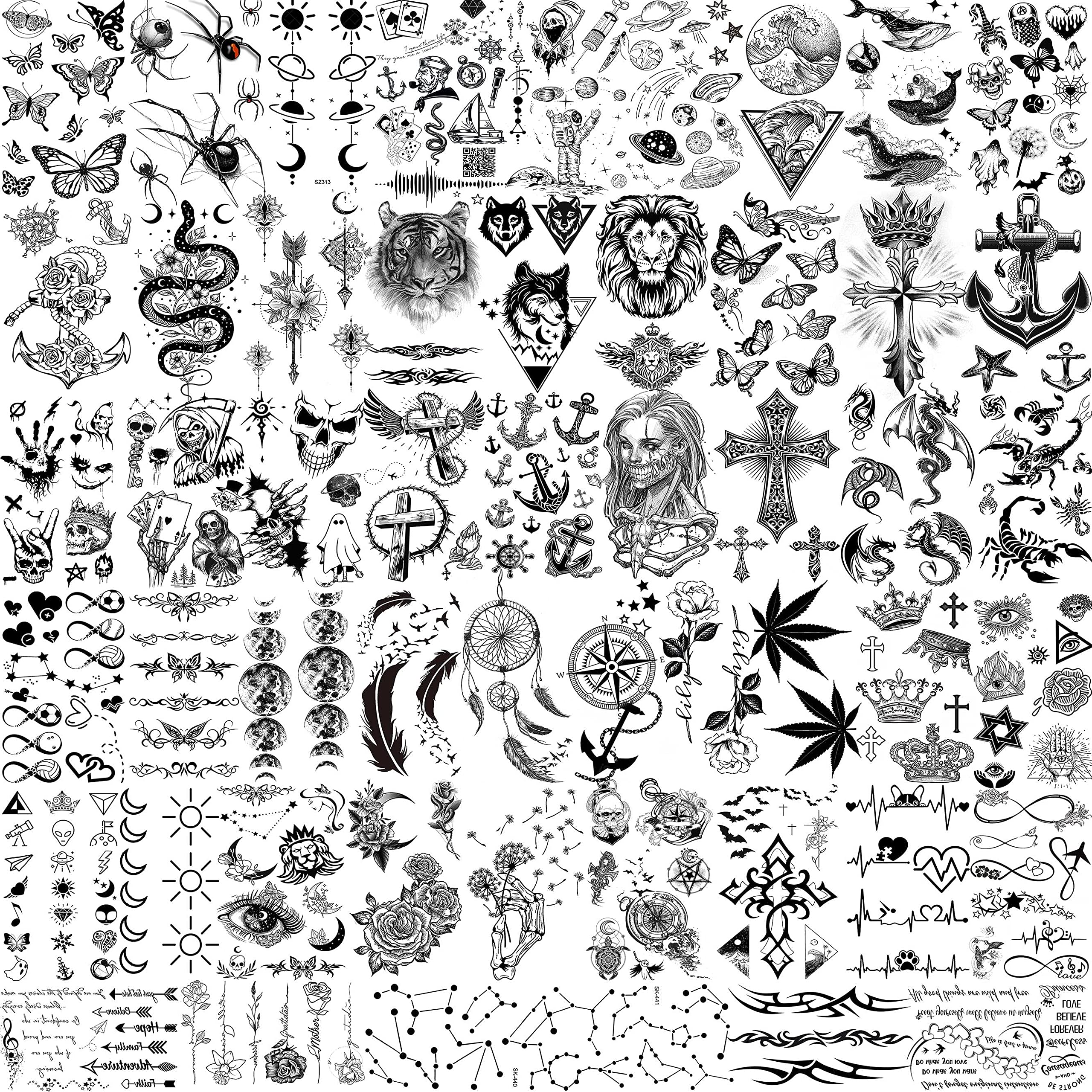 Buy Moheer 52 Sheets Creative Black Small Temporary Tattoos For Men