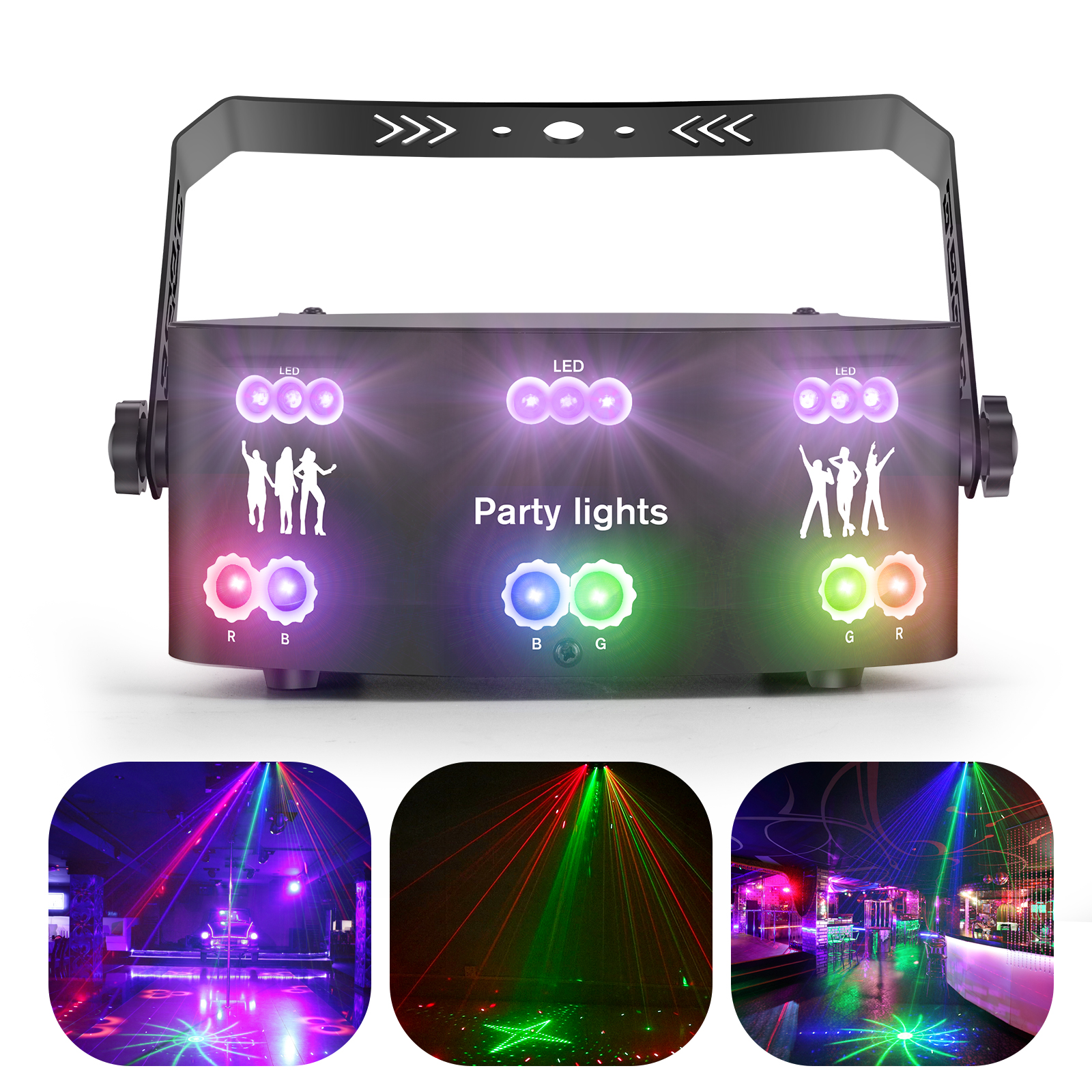 Discolicht Partylicht 21-LED +6-Muster-Licht Bühne Produktbild-Vorschau 4