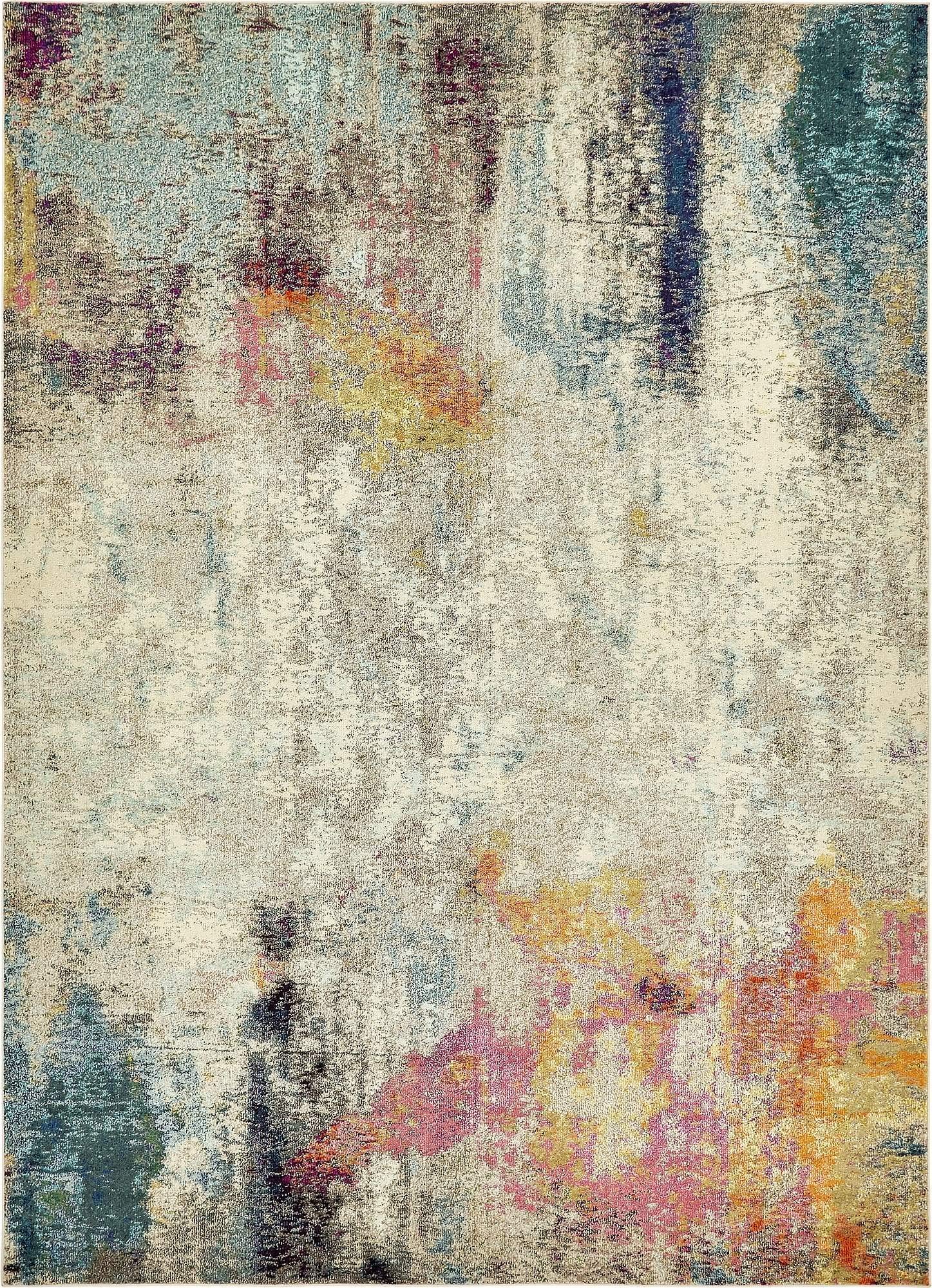 Unique Loom Chromatic Collection Modern Colorful & Vibrant Abstract Area Rug for Any Home Décor, Rectangular 9' 0" x 12' 0", Beige/Pink