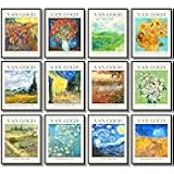97 Decor Vincent Van Gogh Wall Art - Van Gogh Art Posters, VanGogh Sunflowers Starry Night Prints, Famous Artist Paintings Impressionist Museum Gallery Exhibition for Bedroom Decor (8x10 UNFRAMED)