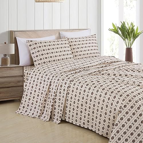 Vista 146 de Chezmoi Collection Juego de sábanas de 4 piezas tamaño King, color blanco, gris, negro, oso pardo, lobos, alces, pino, montaña, estampado, Estampado