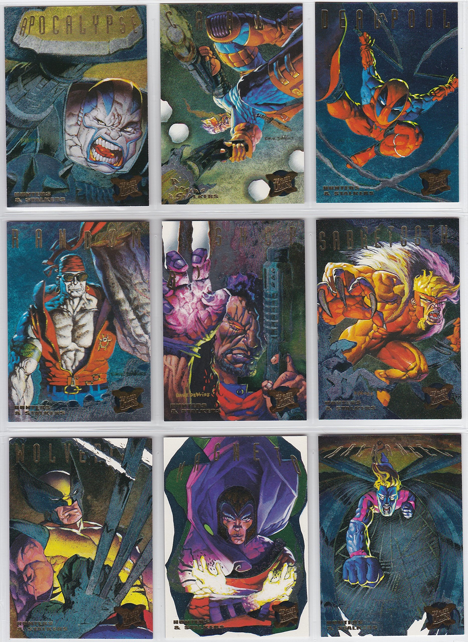 1995 Fleer Ultra X-Men Rainbow Hunters & STALKERS Insert Set of 9 Cards NM/M Marvel