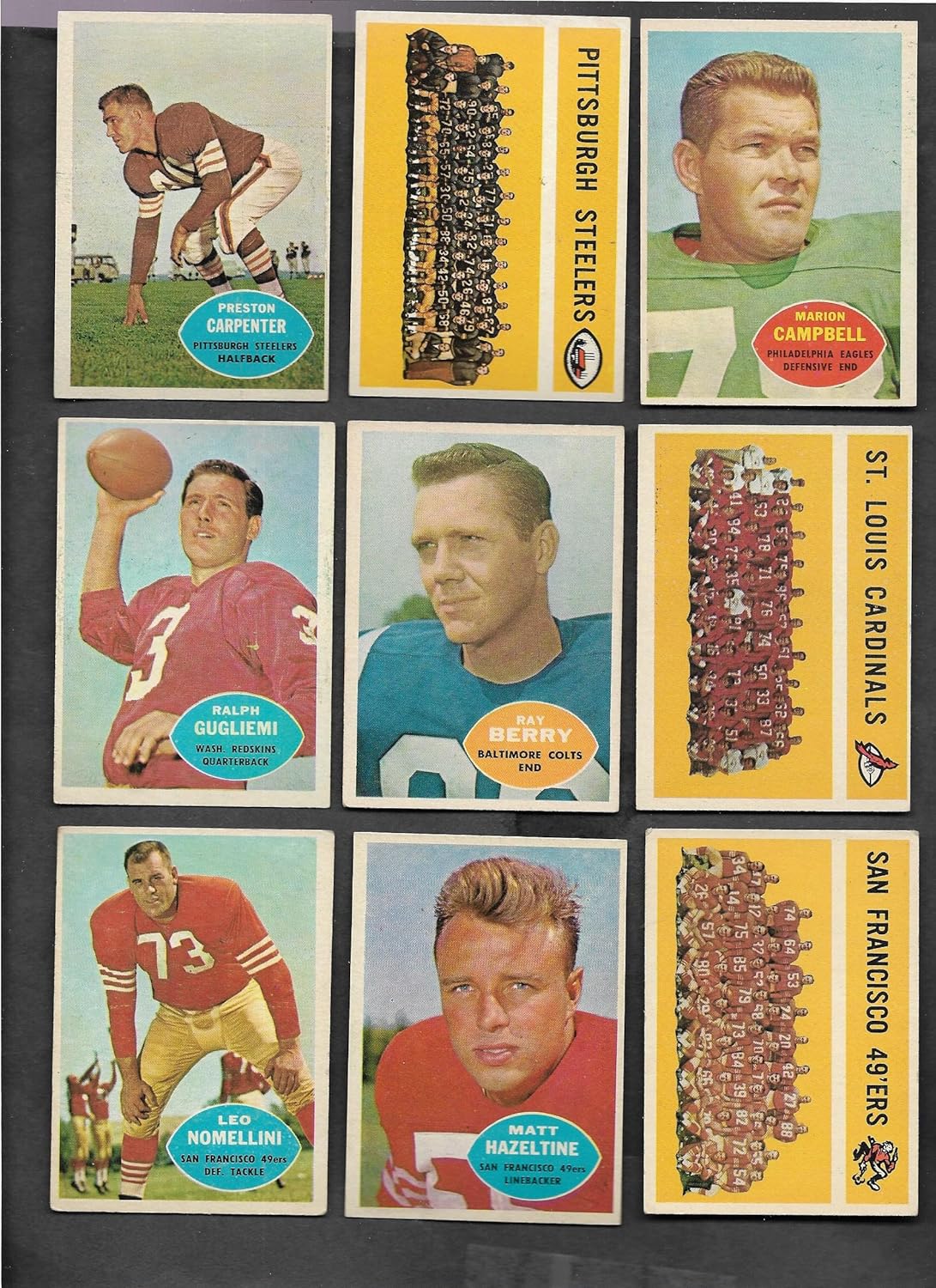 1960 TOPPS FOOTBALL COMPLETE SET OF 132 CARDS LOOKS EXCELLENT TO NEAR MINT