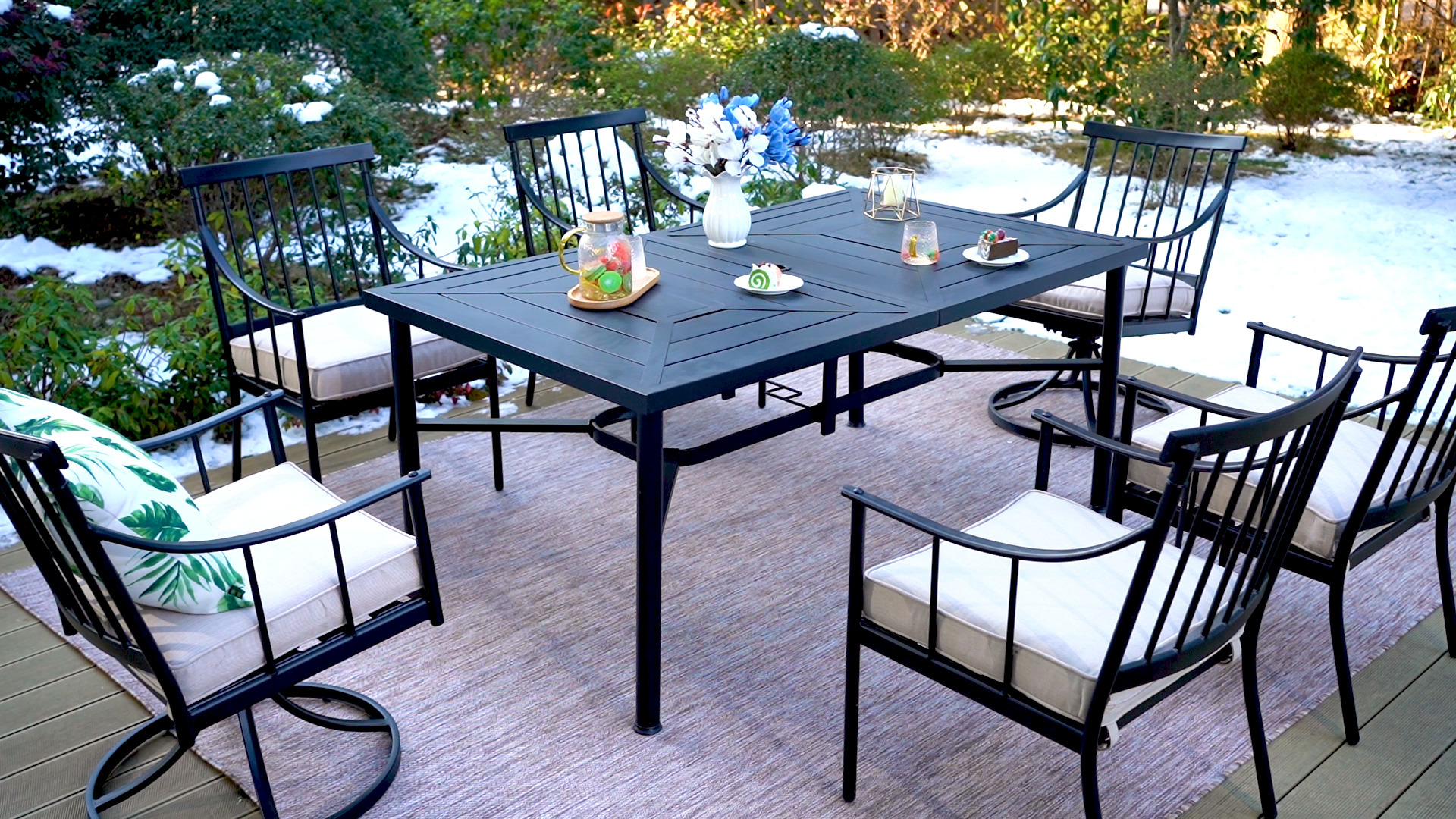 Amazon.com: PHI VILLA Swivel Rocker Patio Chairs, Set of 2, 360