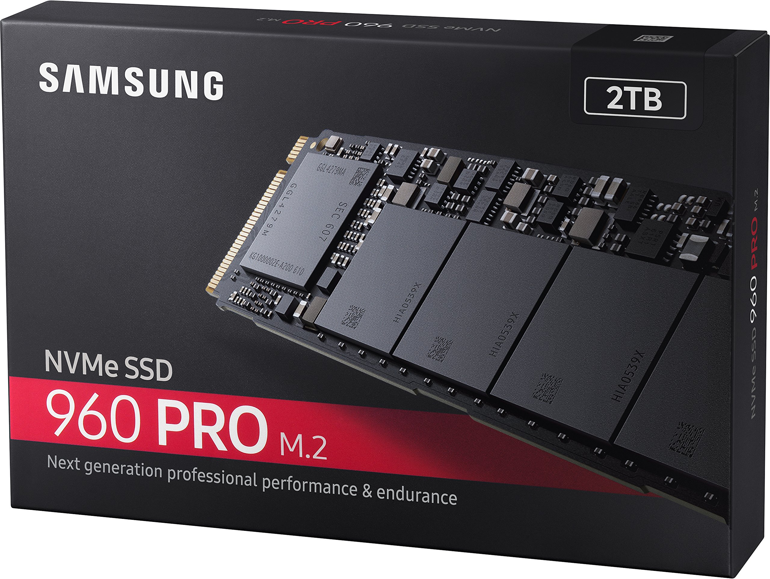 Samsung MZ-V6P2T0BW SSD 960 PRO, 2 TB, NVMe, Nero/Rosso