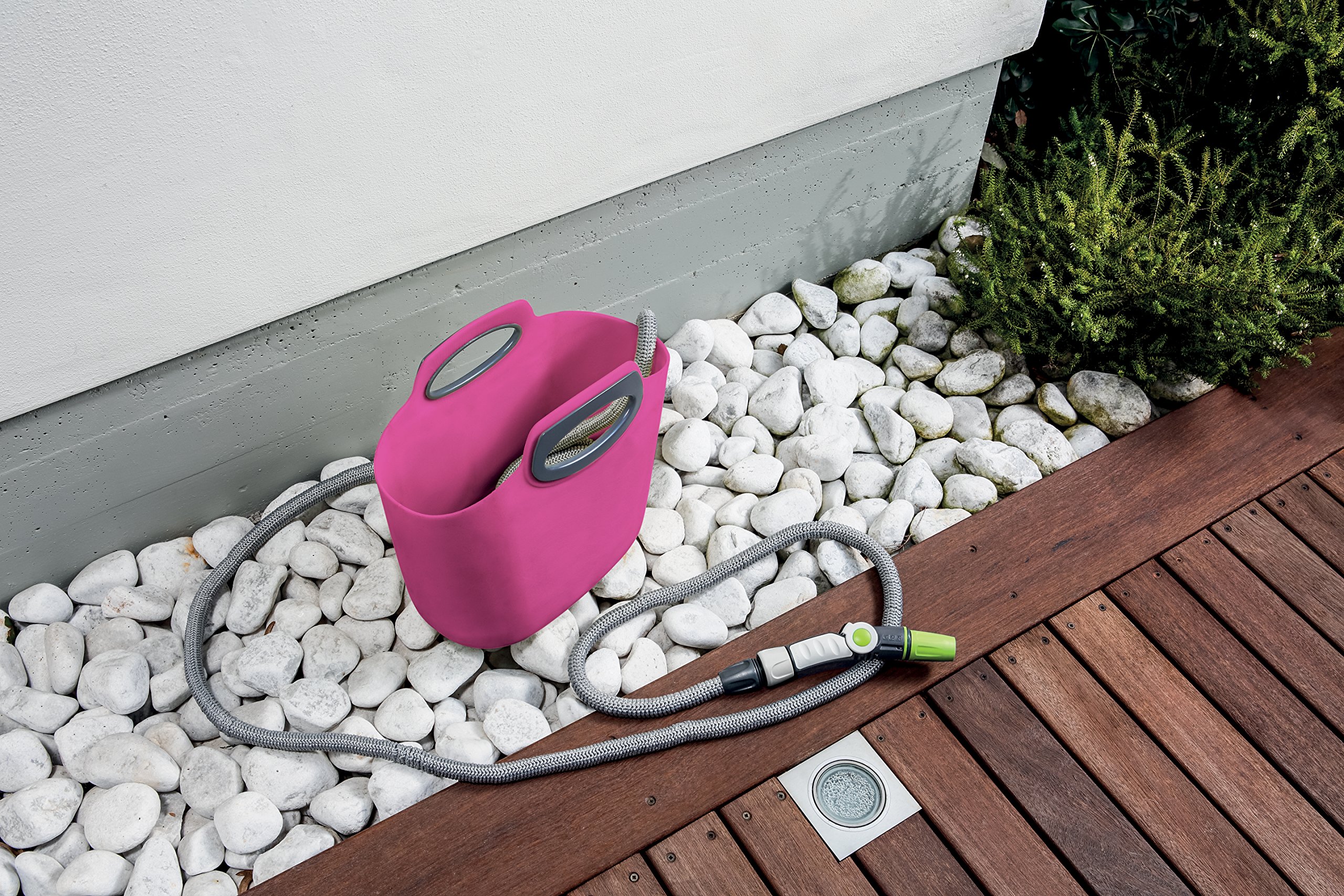 G.F. GF Garden, Aquapop 30, Tubo Estensibile da Giardino 30 Metri, in Kit Pronto all’Uso, con Pratica Borsa di Plastica Contenitore, Fucsia, per l’Irrigazione di Giardini, Balconi, Terrazzi e Verande