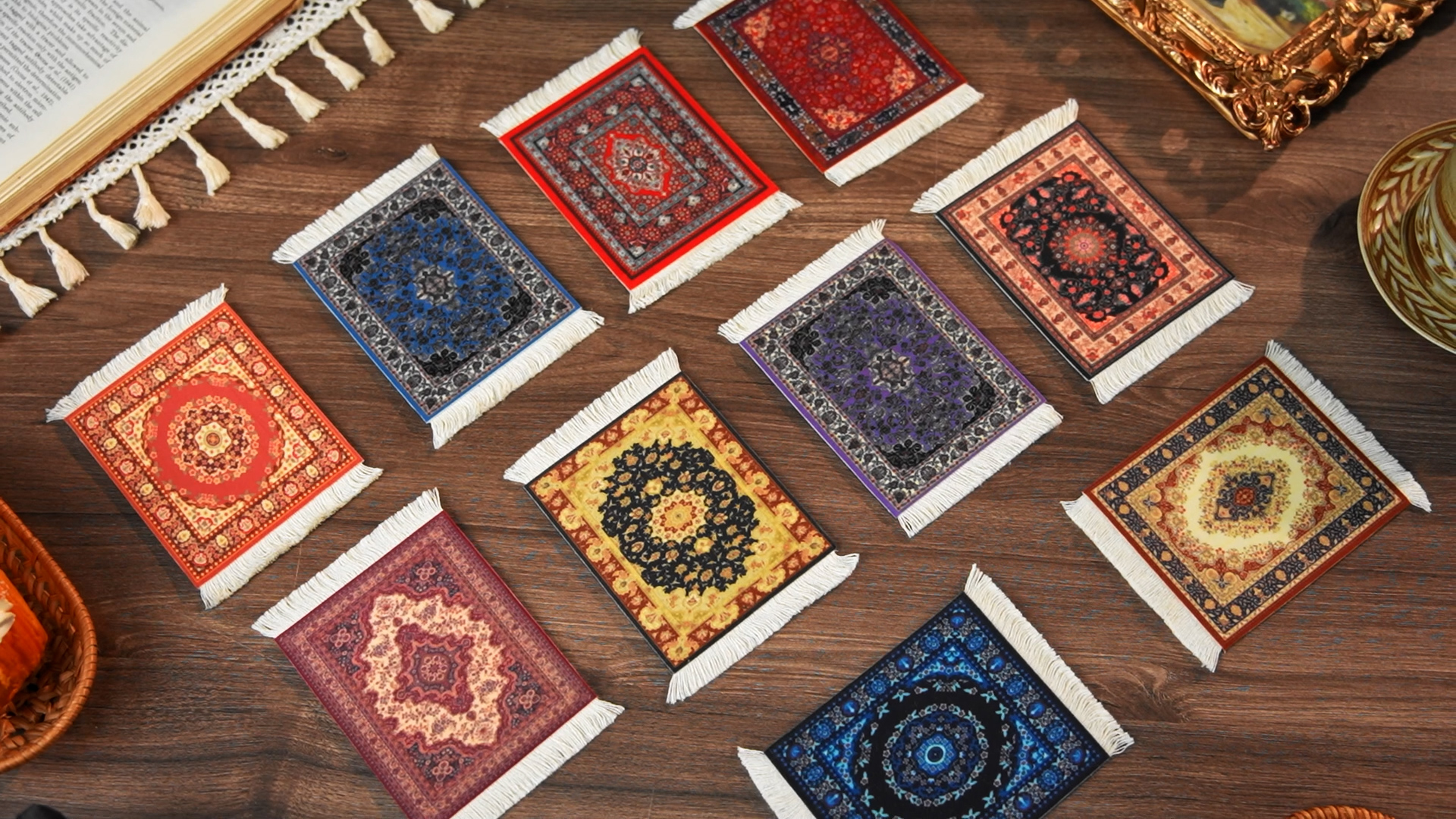 Amazon.com: Preboun 10 Pcs Rug Table Coasters Table Drink Holder