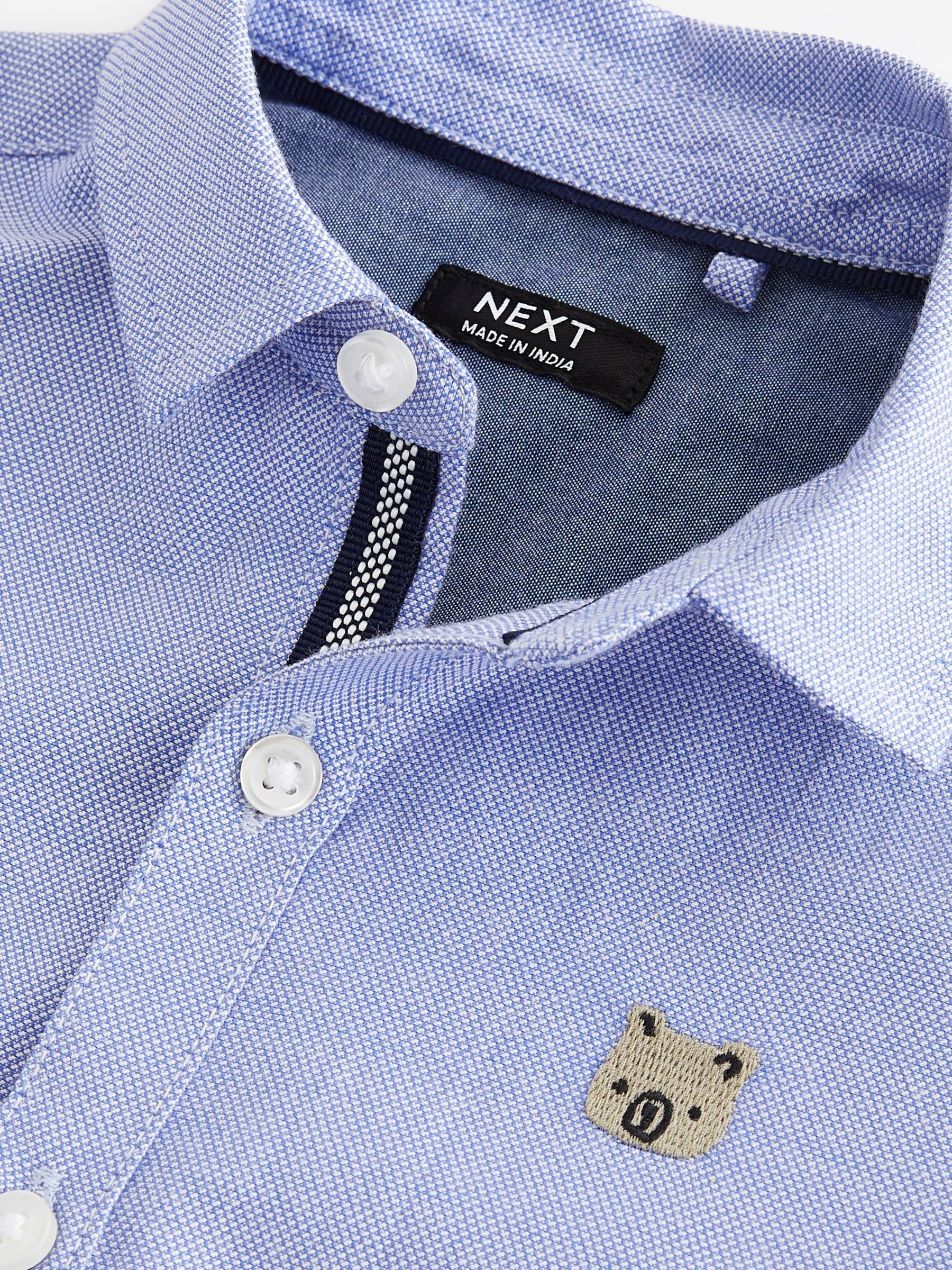 NEXT Ragazzo Camicia Oxford a Maniche Lunghe Blue Character 18 Mesi-24 Mesi