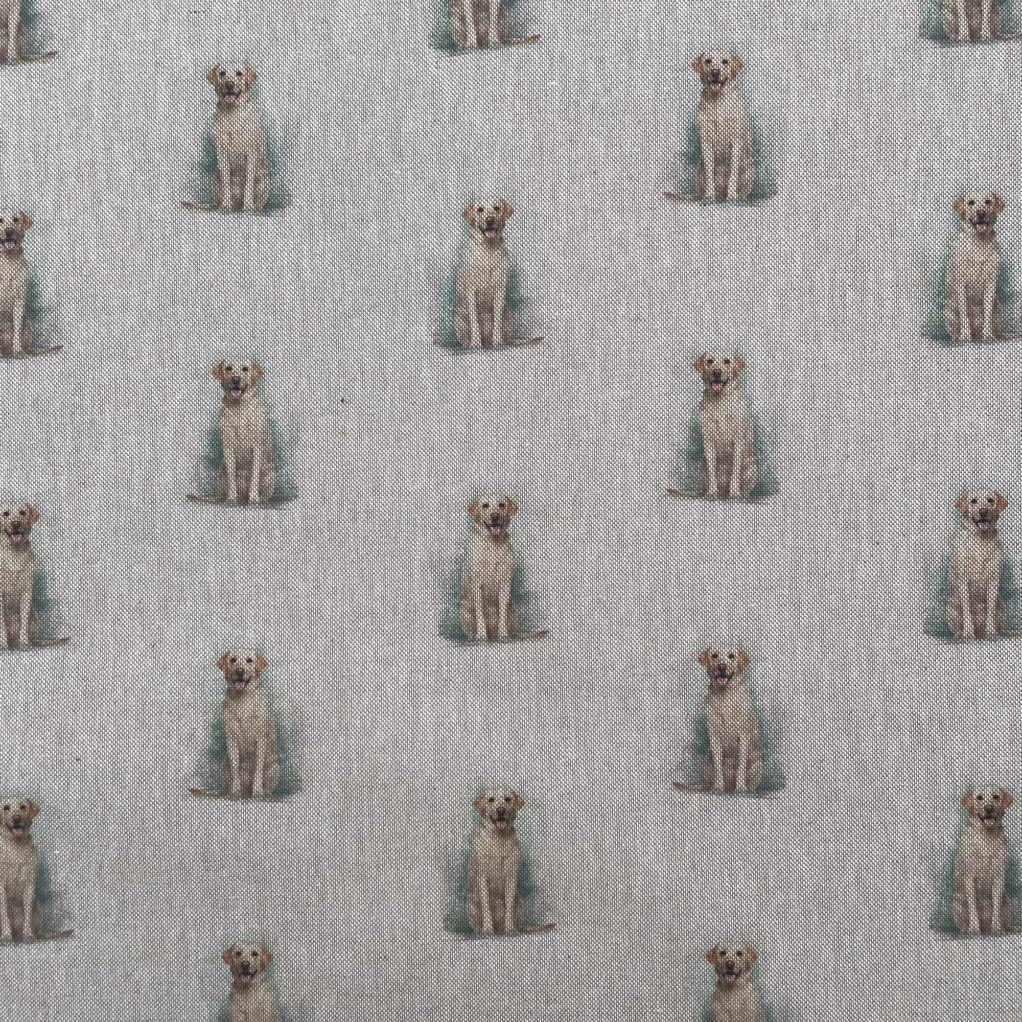 Animals Digital Print Cotton Rich Linen Look Fabric for Curtains Blinds Craft Bags Sewing Quilting Patchwork & Upholstery | 55" - 140 cm Wide | Sold by The Half Metre (Labrador)