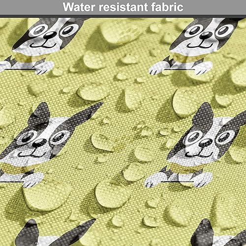 Vista 934 de Lunarable The Yard, tela azul real de The Yard, patrón de cerámica inspirado en el Medio Oriente estilo marroquí, estampado oriental, tela de satén