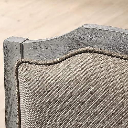 Miniatura 4 de Roundhill Furniture Iris - Silla de comedor de madera con patas torneadas, juego de 2, color blanco desgastado Blanco Weathered,Gris recuperado