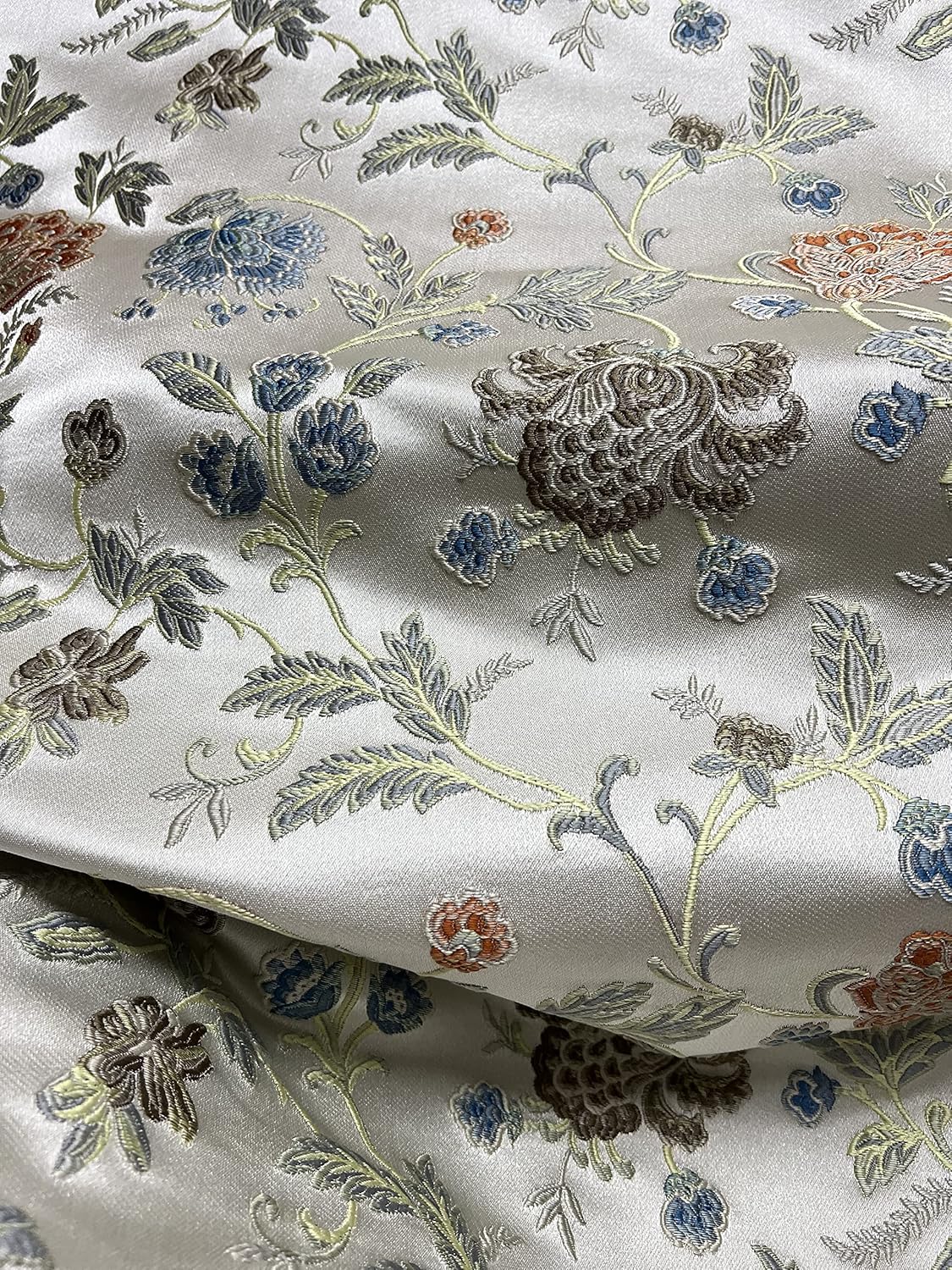 Luxurious Woven Jacquard Floral Design Heavy Furnishing Fabric for Upholstery, Window Treatments and Craft - Width 54 inches - Fabric by Yard (Brown)