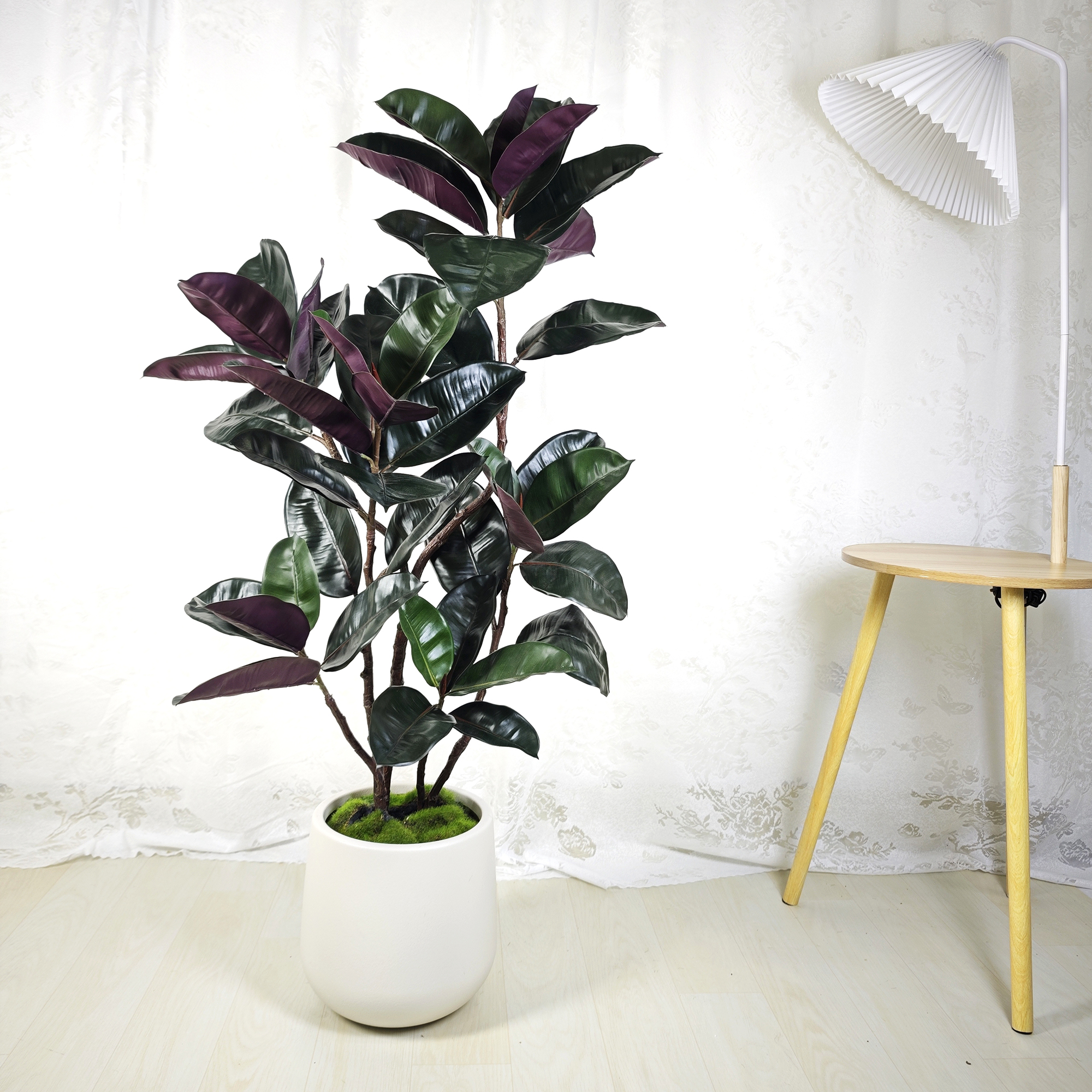 Amazon.com: 4.5FT Artificial Rubber Tree - 54.5 Inch Tall Fake Plant Indoor  Faux Tree with Bendable Branches & Realistic Leaves, Faux Floor Plant for  Home Office Decor in White Pot : Home