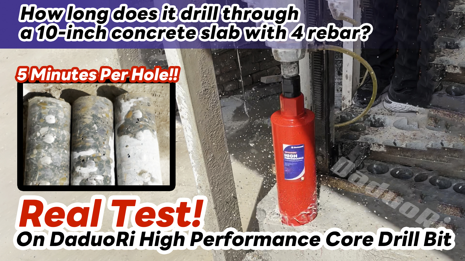 Image of Premium 3-1 /2 inch Wet Core Drill Bit for Hard Concrete with High-Density Diamond, 1-1 /4 inch-7 Thread x 14 inch Depth, Industrial Grade for Reinforced Concrete, Masonry, Brick, Pavers, Asphalt