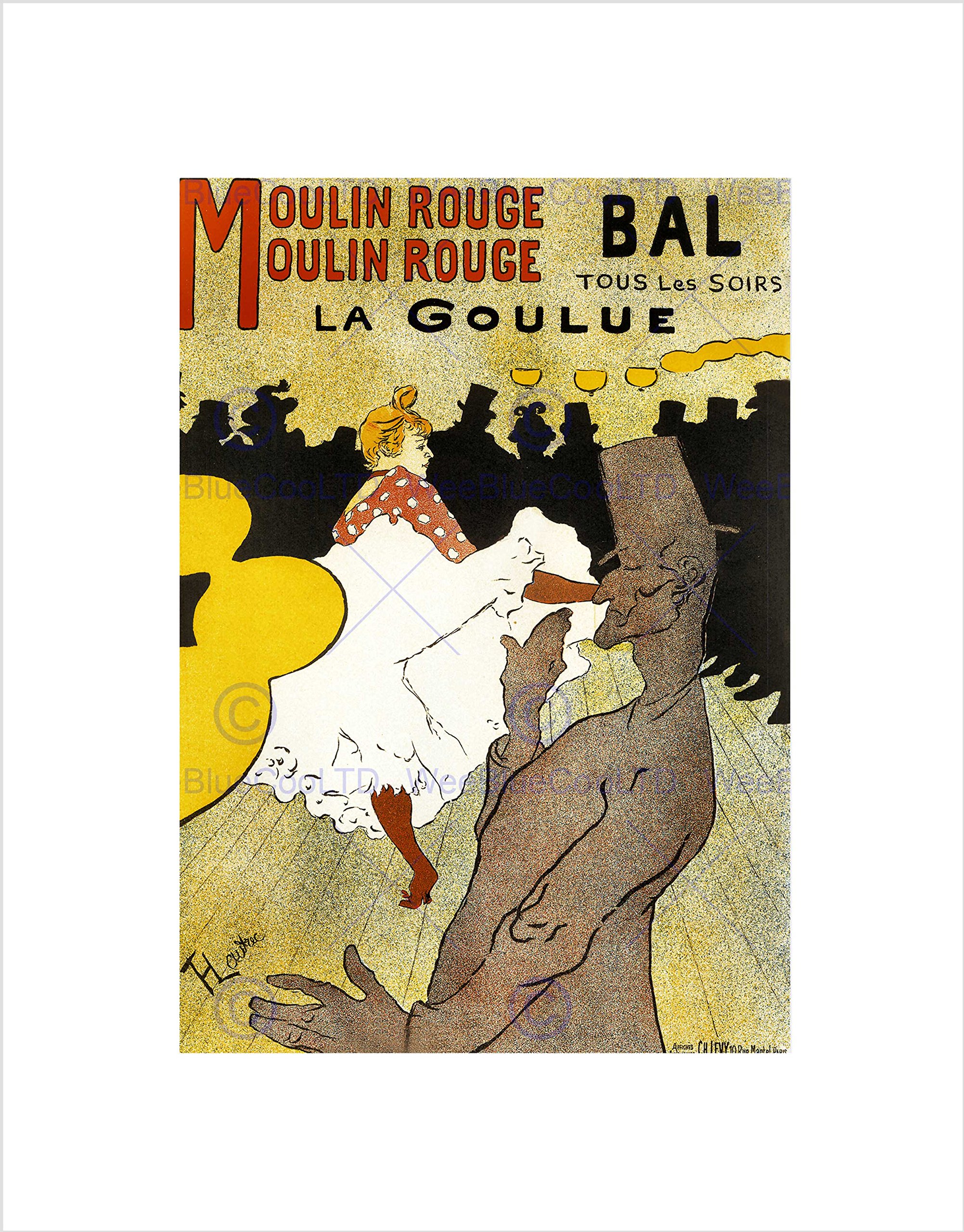Wee Blue Coo Theatre Cabaret Moulin Rouge La Goulue Weber Can-can Paris France Wall Art Print