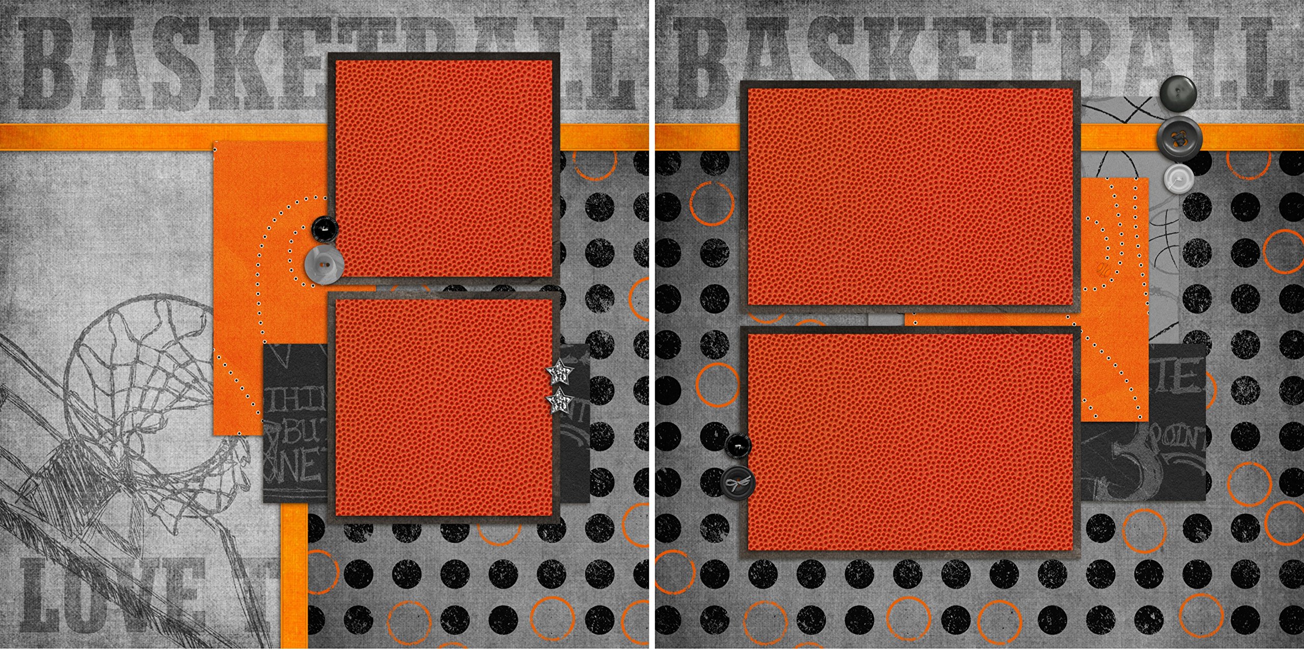 Zestaw scrapbookingu do koszykówki - 5 układów podwójnych stron