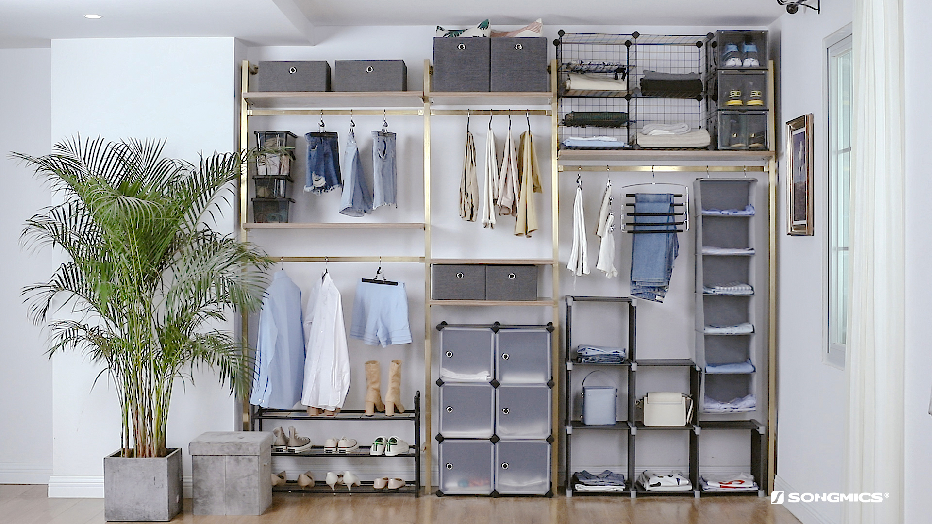 Metal Frame Songmics Narrow Dresser Kitchen Slim Storage Tower