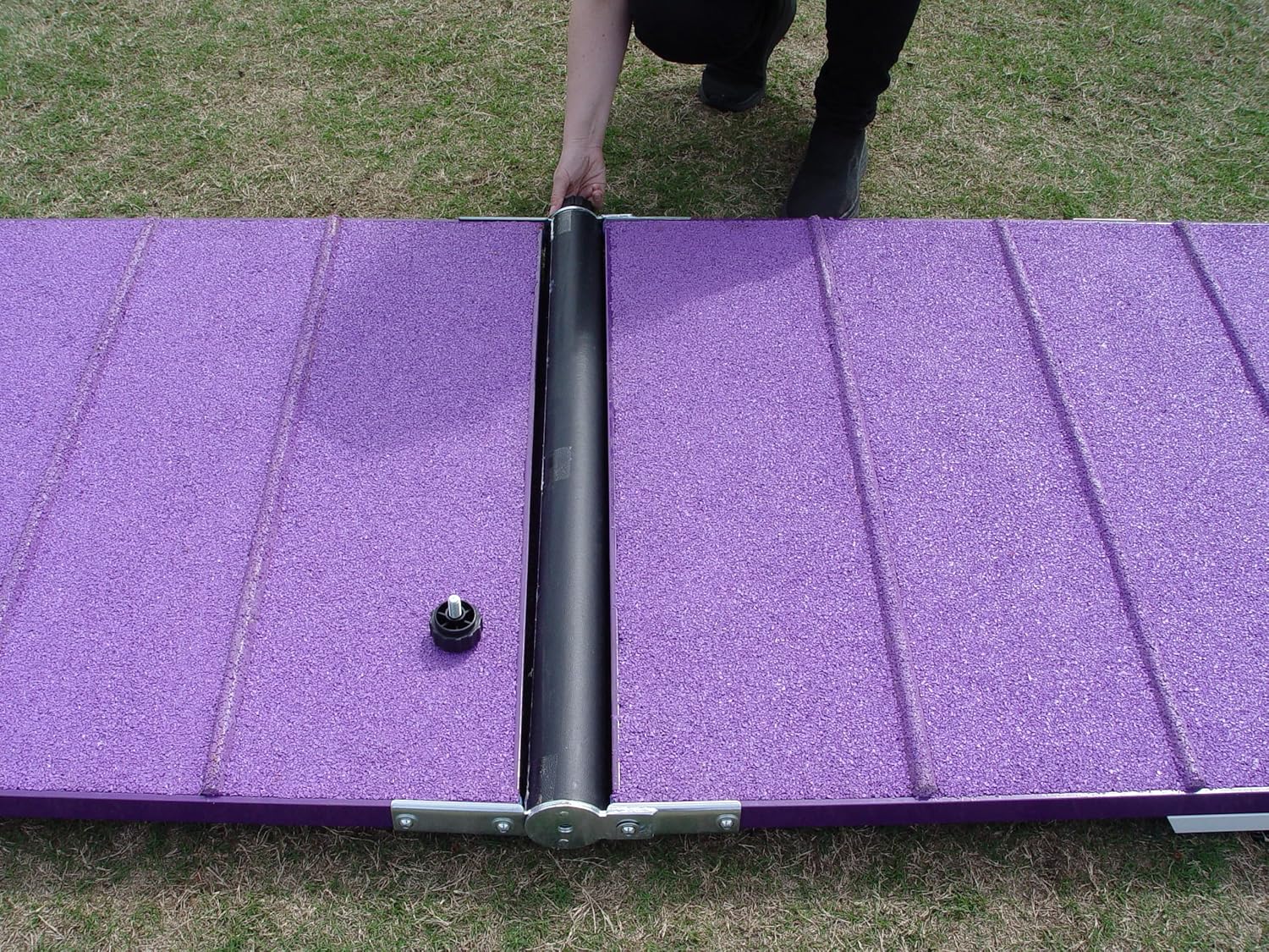 DogSport Rubber Surface Dog Agility 7' A-Frame, Purple/Orange, On-Wheel Interface Ready
