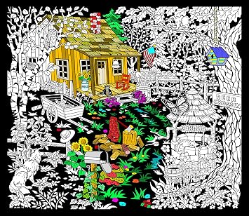 Stuff2Color Cabin Well - 23x20 Fuzzy Velvet Detailed Coloring Poster