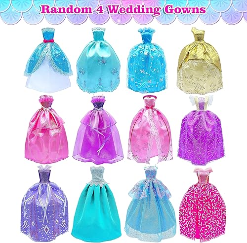 Miniatura 2 de Style Shine Paquete de 50 ropa y accesorios para muñecas, 4 vestidos de boda, 2 vestidos de noche, 6 vestidos de moda, 6 conjuntos de trajes