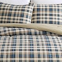 Vista 6 de Eddie Bauer - King Duvet Cover Set, Reversible Bedding with Matching Shams, Plaid Bedding Set (Port Gamble Blue, King)