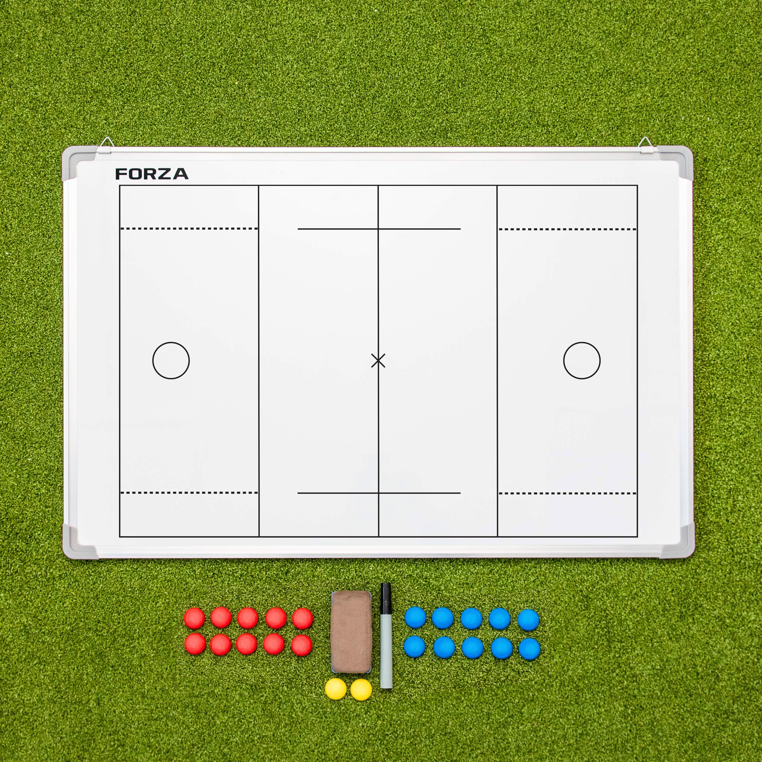 FORZA Sportowa tablica treningowa 90 cm x 60 cm | 13 opcji sportowych | dwustronna tablica taktyczna (piłka nożna Aussie Rules Football)