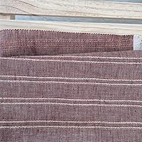 Vista 7 de Tela de rayas de lino lúrex marrón Material elegante para costura, manualidades y decoración del hogar