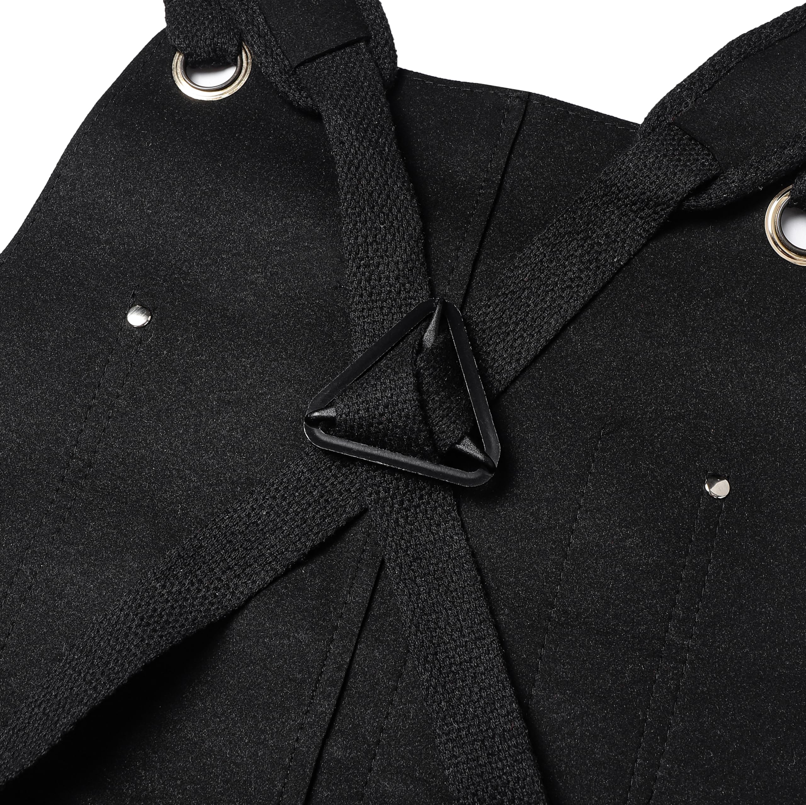 Delantal de herramientas de cuero ignífugo e impermeable con 6 bolsillos para trabajos de madera resistentes al aire libre, parrilla, Negro -, talla única