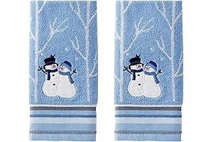 SKL Home Christmas Winter Friends Snowman Hand Towels 2pc Set