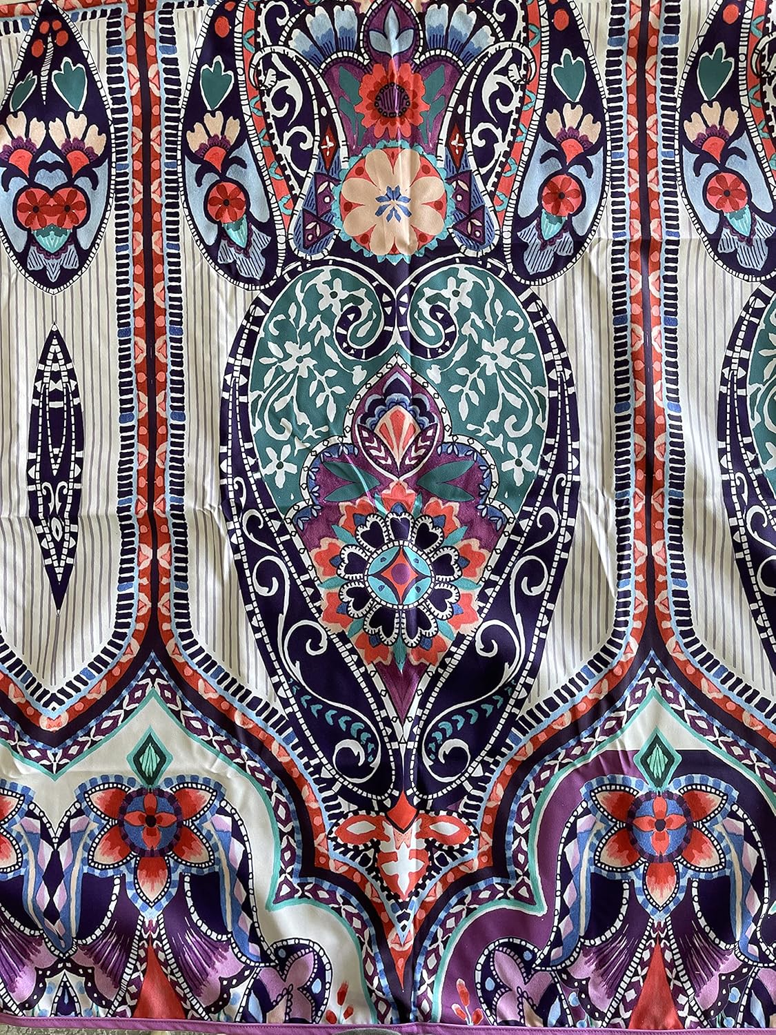 Johnny Was Saba Reversible 40 x 70 Beach Towel Flower Purple Blanket Blue Bag New