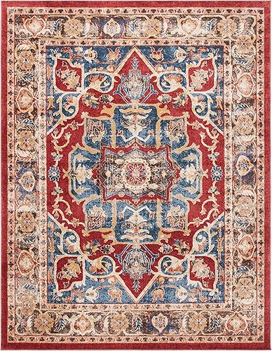 Miniatura 2 de SAFAVIEH Bijar Collection - Alfombra de área de 8 x 10 pies, diseño tradicional oriental envejecido, no desprende pelusa y de fácil cuidado, ideal